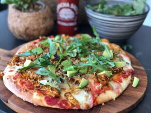 Pizza met hete kip