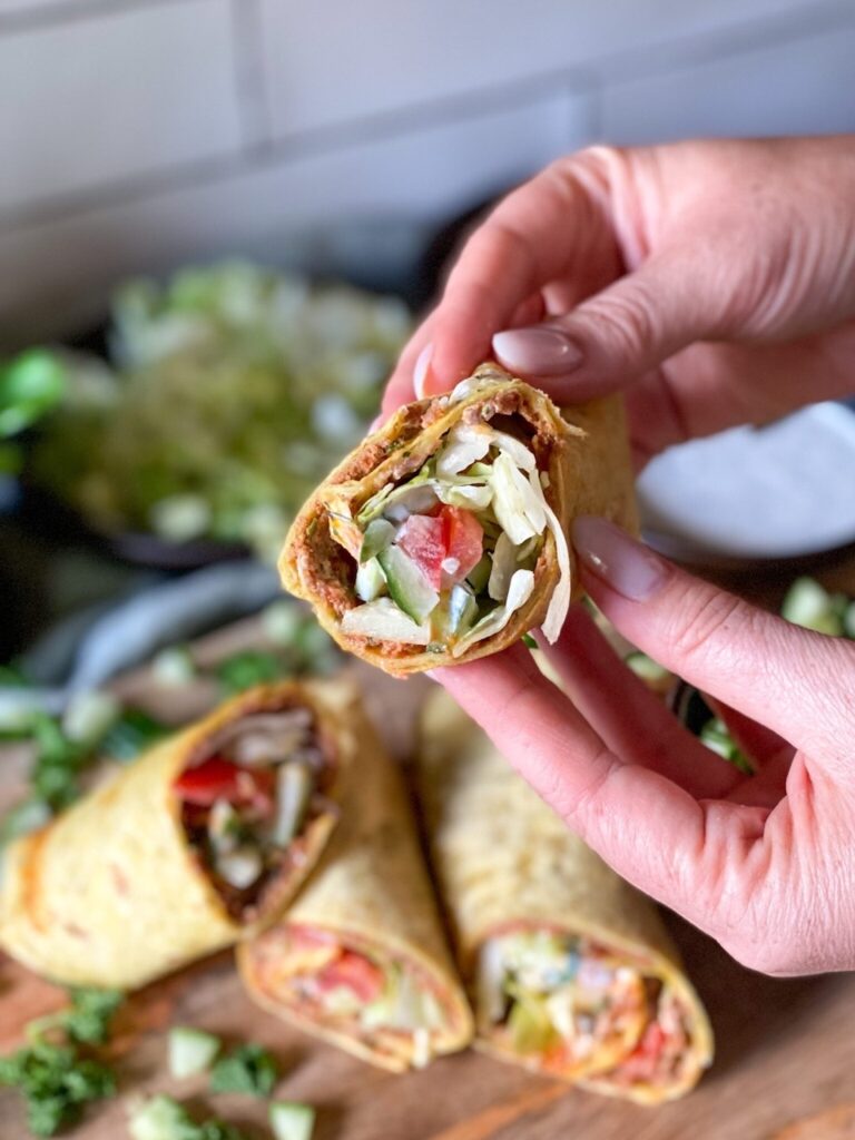 Turkse pizza wrap opgerold