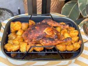 Hele kip uit de oven cajun hexclad roosterpan