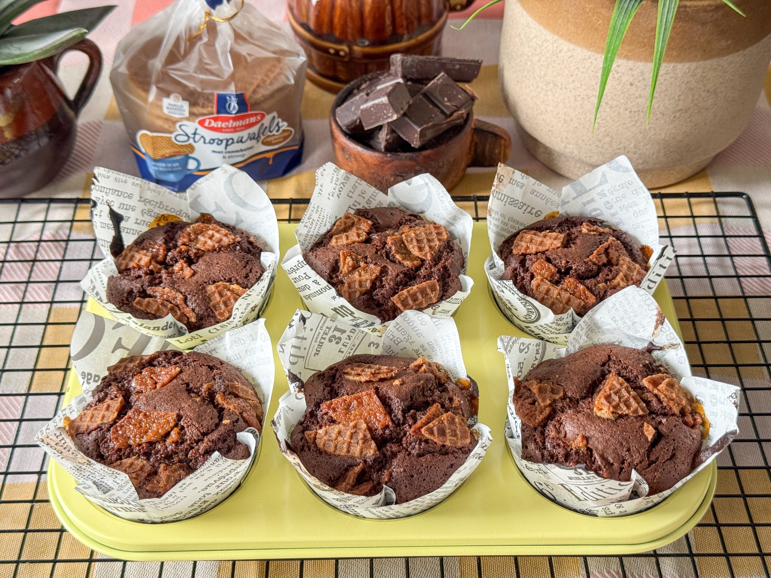 Chocolade muffins stroopwafel recept homepage