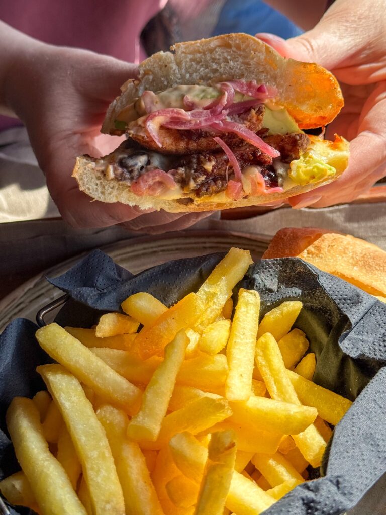 Broodje met kip en friet