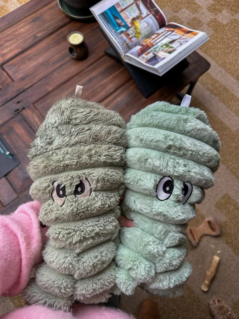 nieuw en oude knuffel naast elkaar