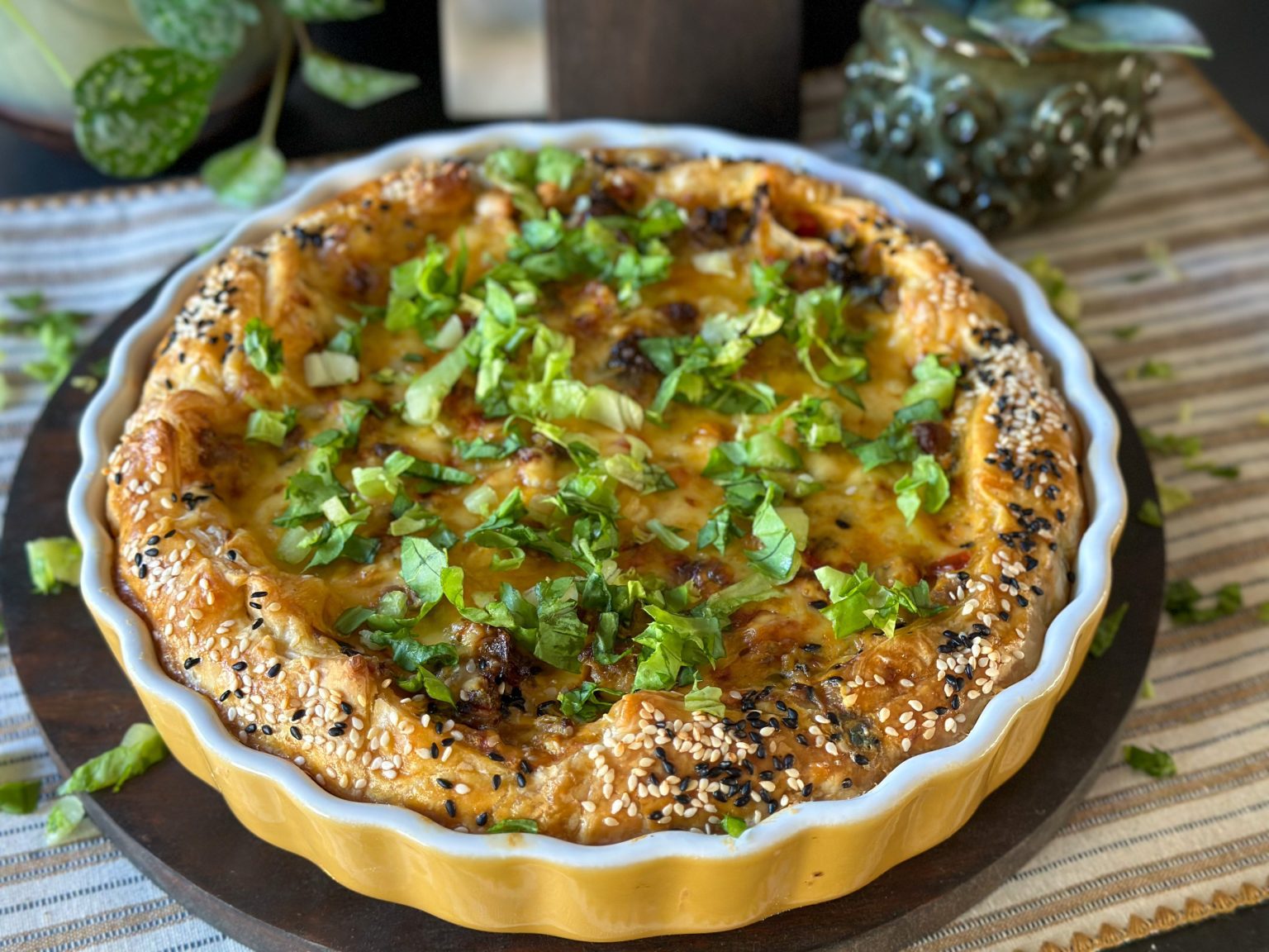 hartige taart met andijvie en paprika uit weekmenu 21
