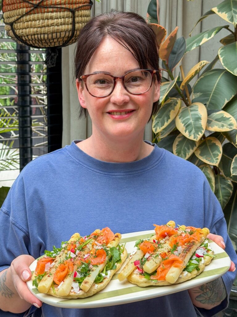 Marie louise flatbread asperges zalm weekmenu