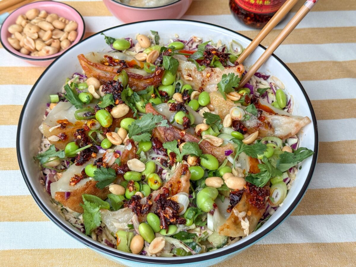 Gyoza salade makkelijk avondeten lente recept