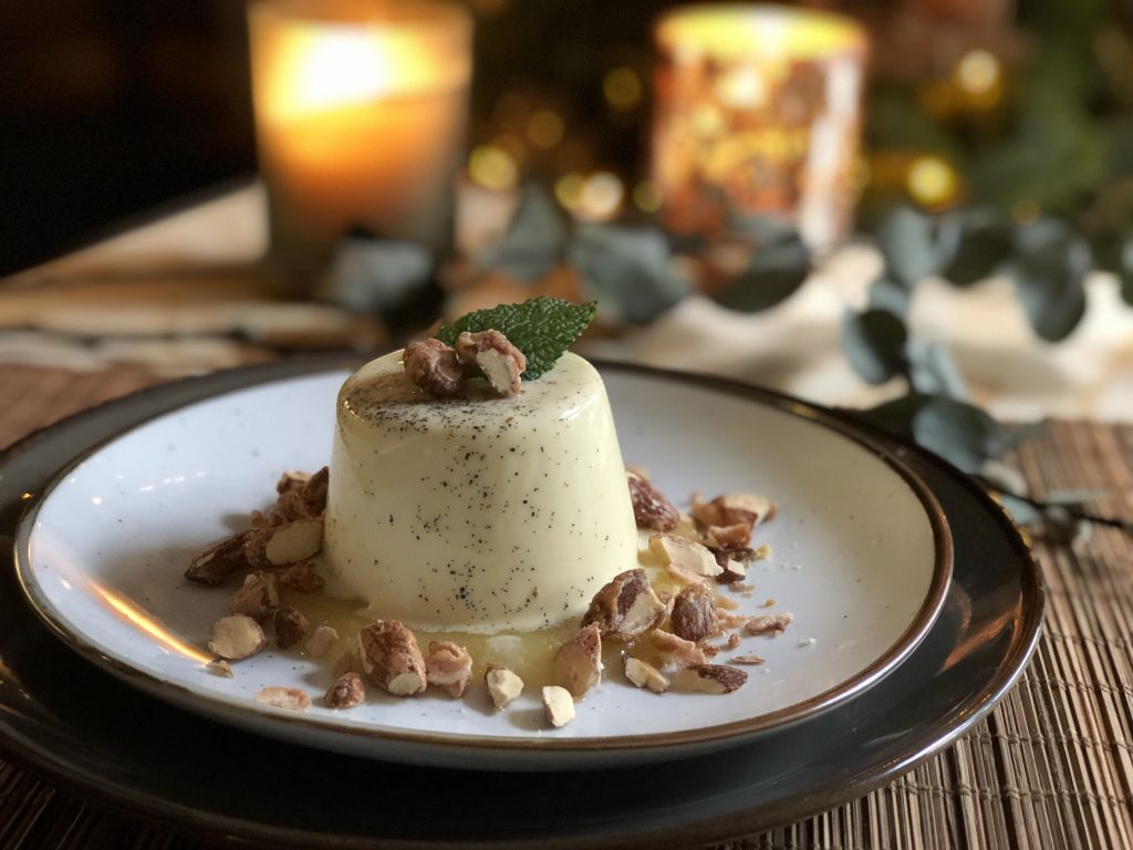panna cotta met appelmoes