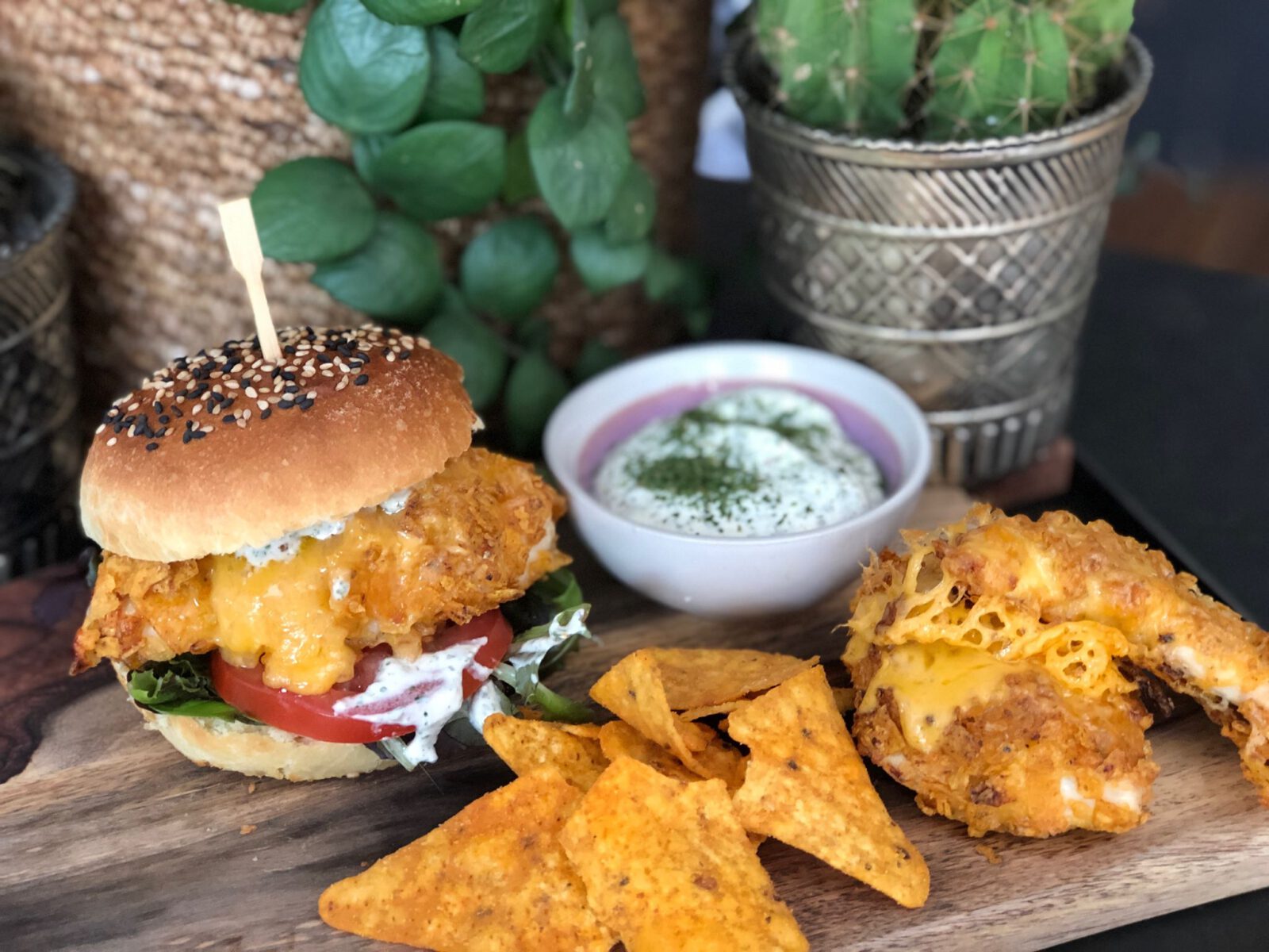 recept krokante kipburgers met doritos 