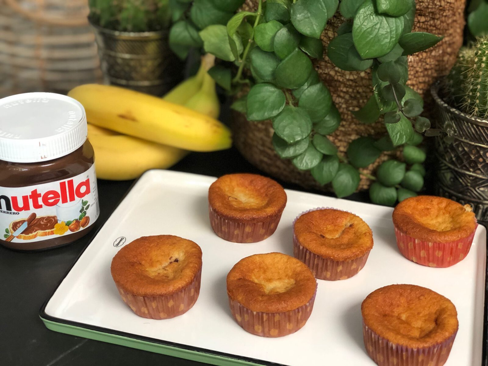 recept bananen cupcakes met Nutella
