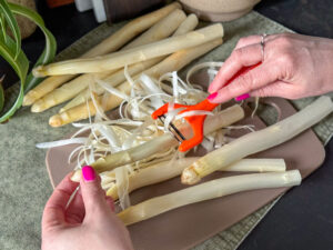 Hoe schil je witte asperges - foto 3