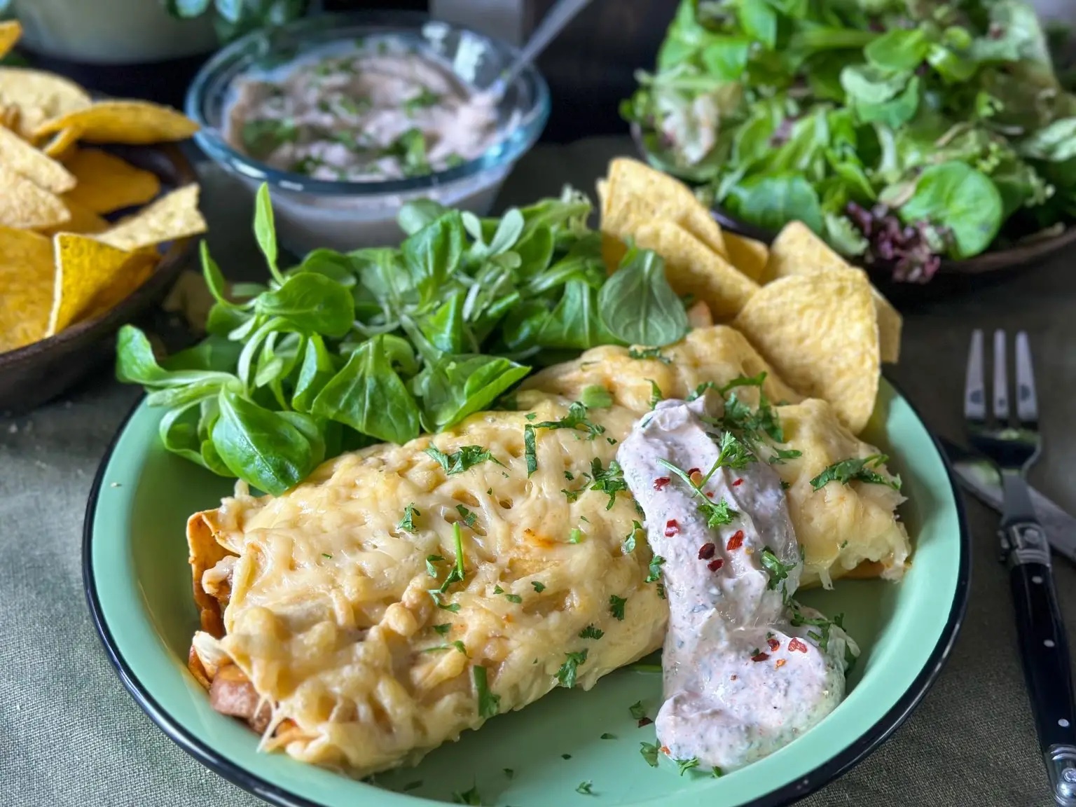 Wraps met kruidig gehakt uit de oven