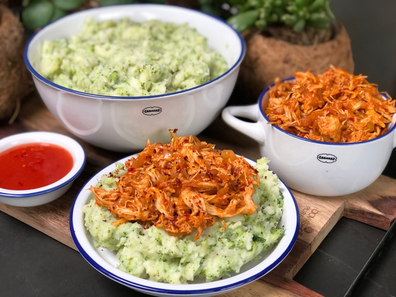 Broccoli stamppot met hete kip