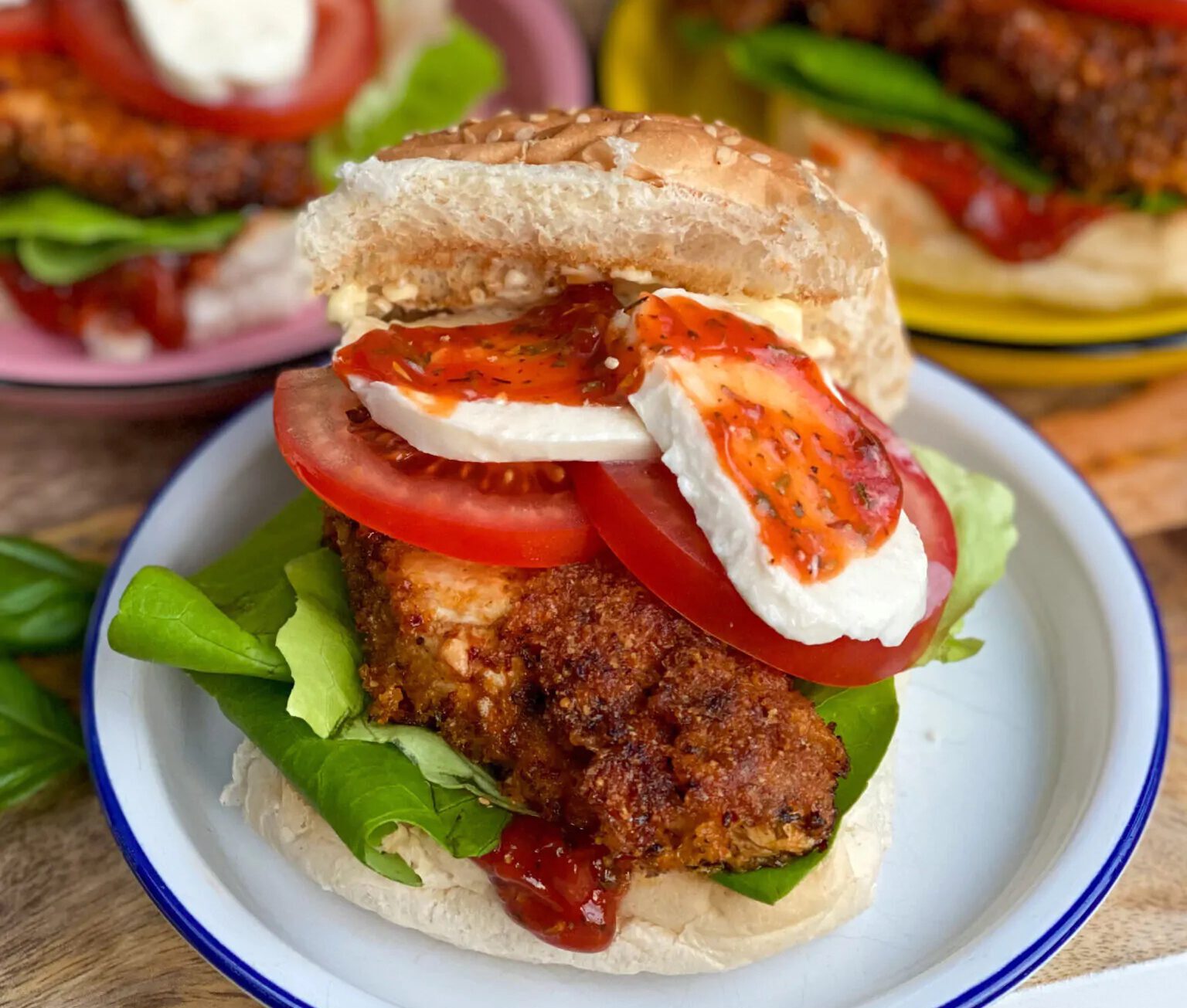 Krokante Itliaanse kipburger