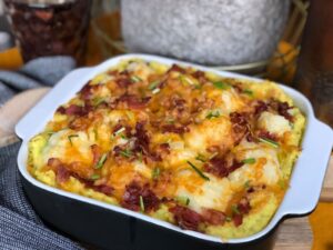 Bloemkool ovenschotl met spek en kaas