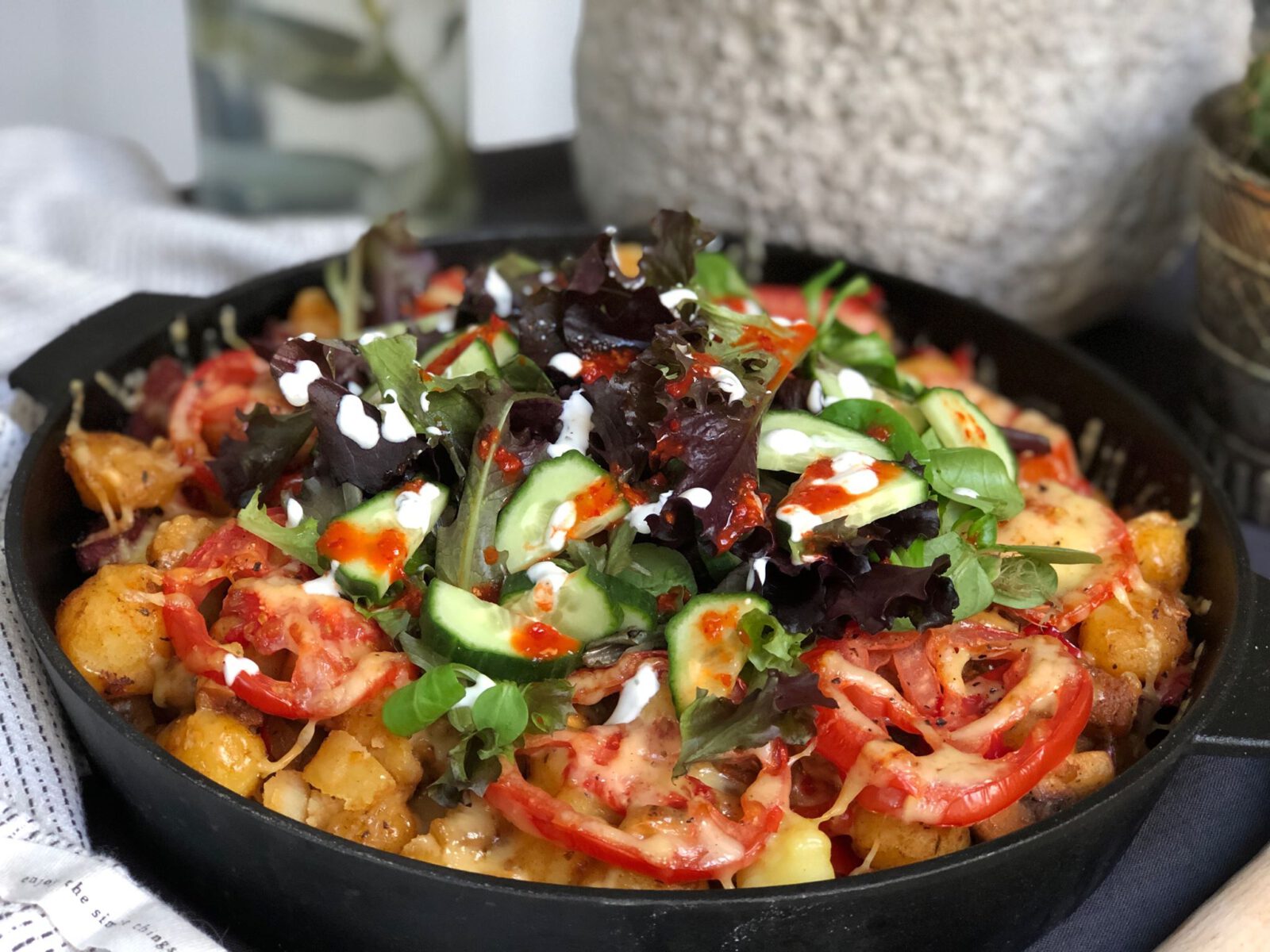 Turkse krieltjes ovenschotel met salade