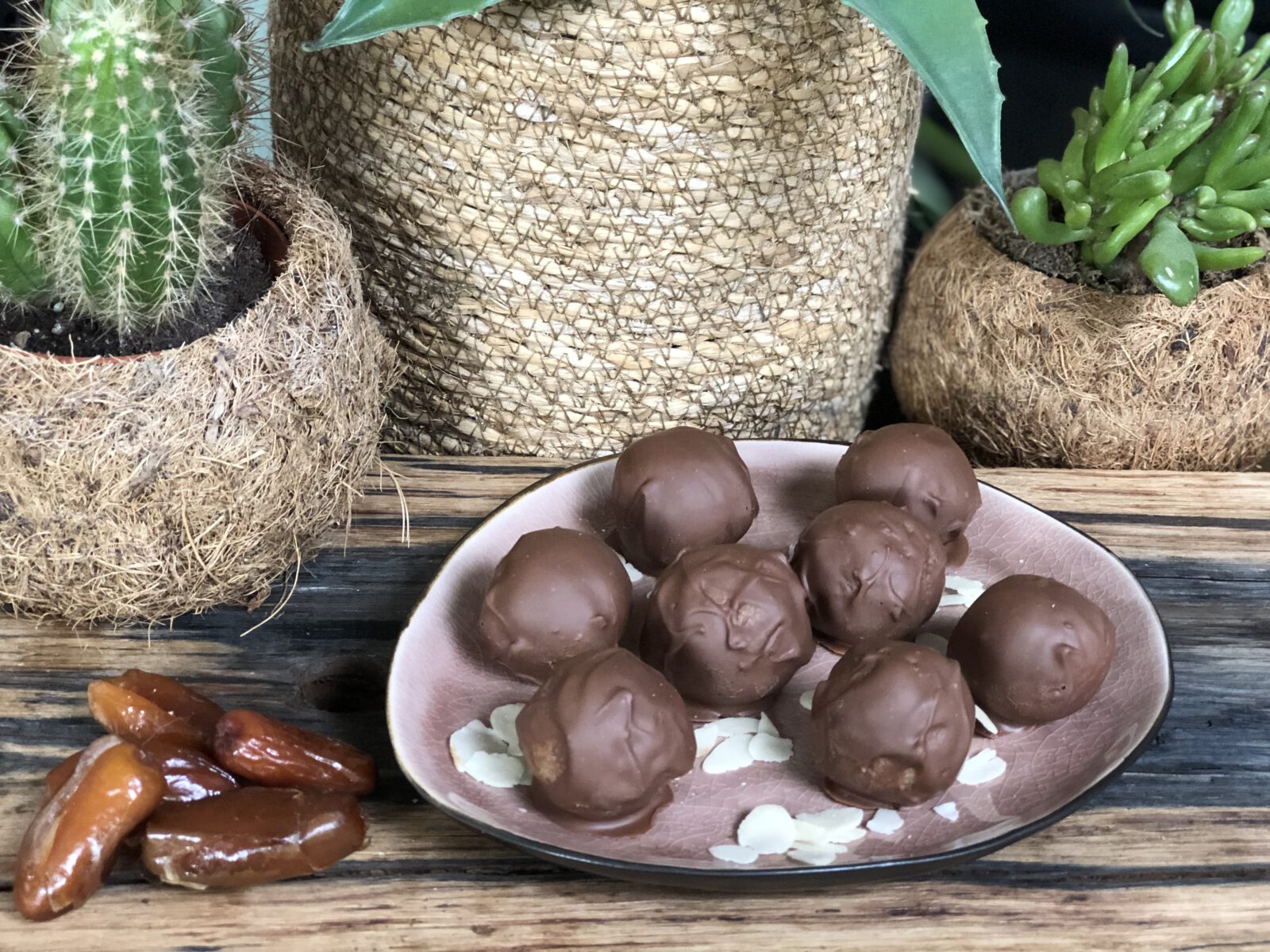 gezonde bounty balletjes met kokos en chocolade
