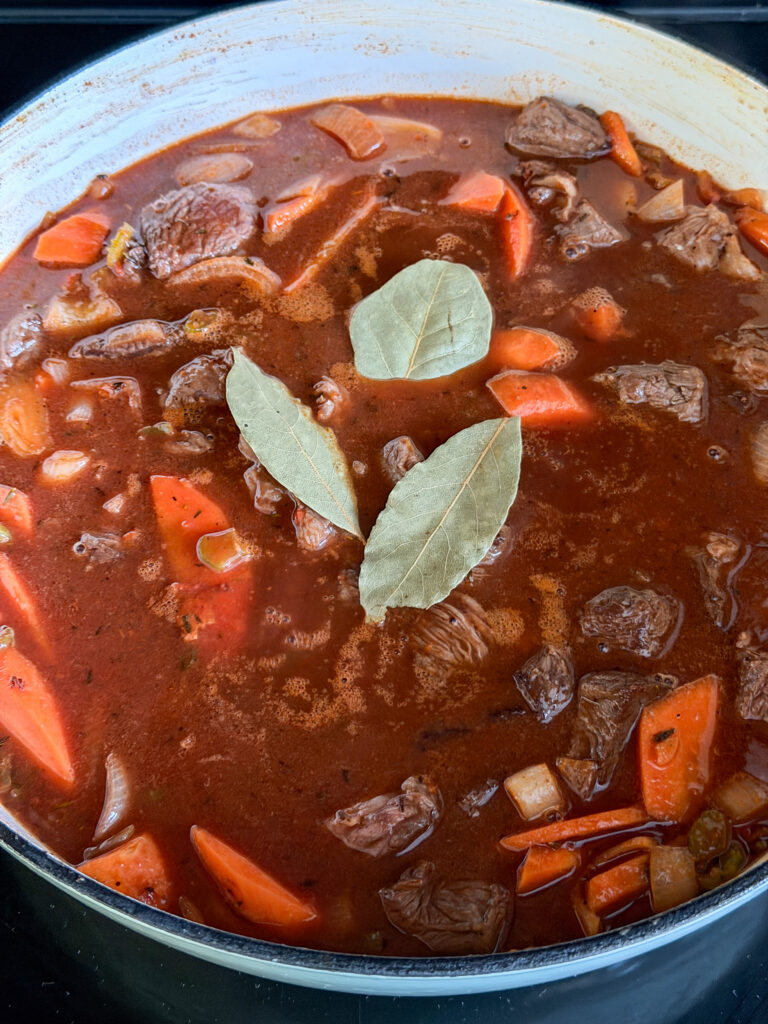 Boeuf bourguignon laten stoven
