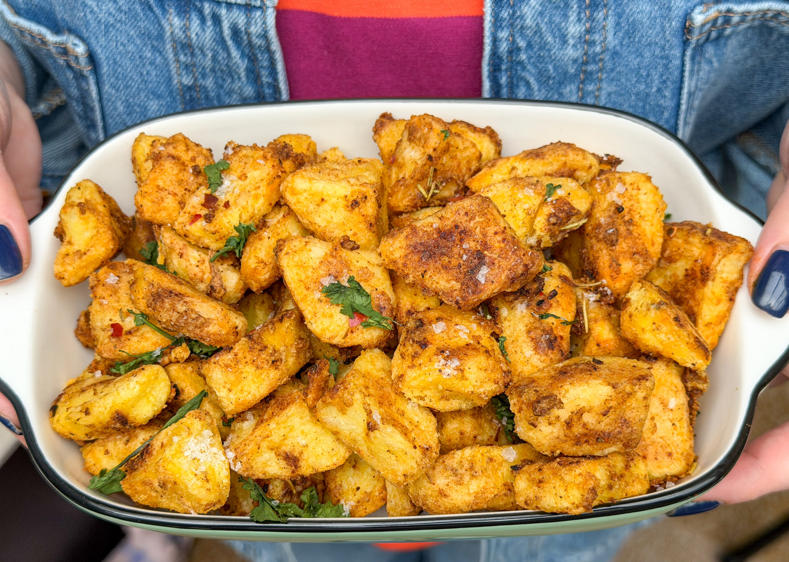 Krokant gebakken aardappeltjes met fajita kruiden