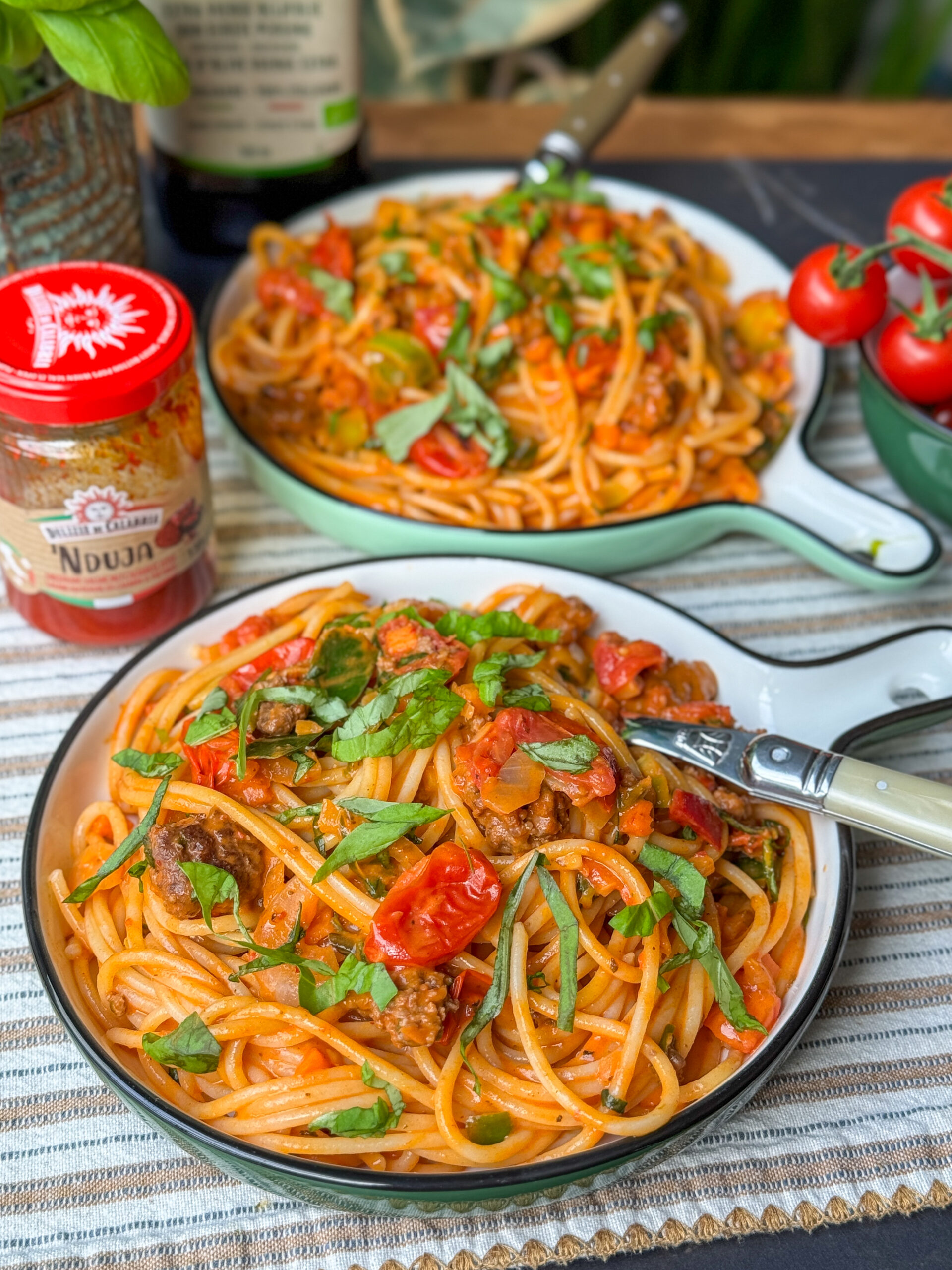 pasta met nduja en roomaus 