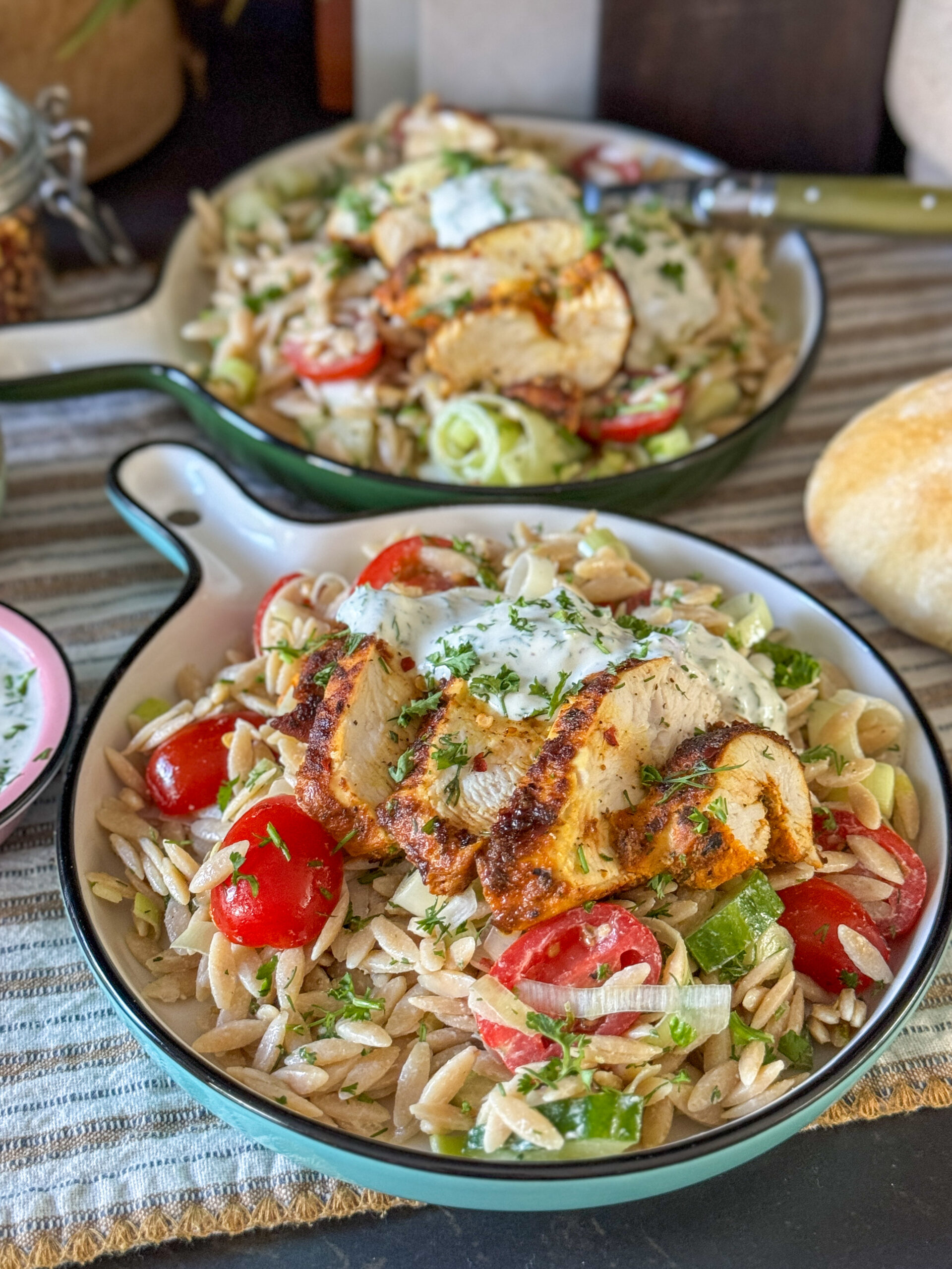 pinit orzo salade met gegrilde kip