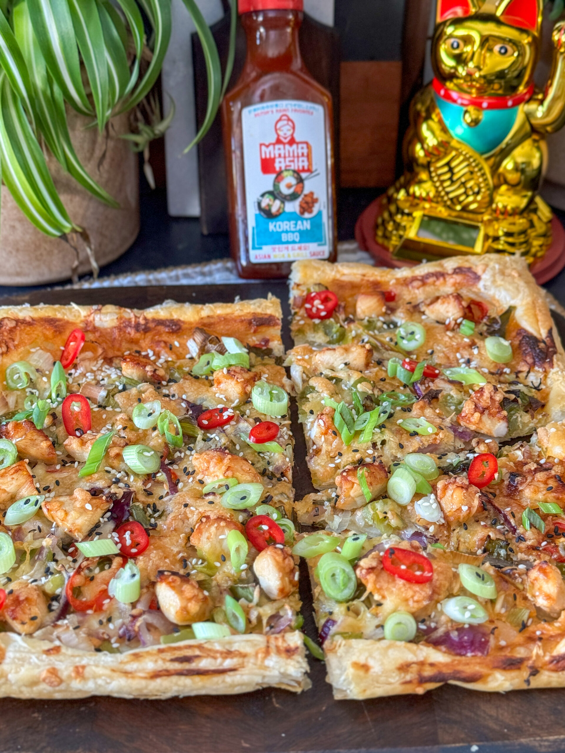pinit Aziatische plaattaart met Koreaanse bbq saus