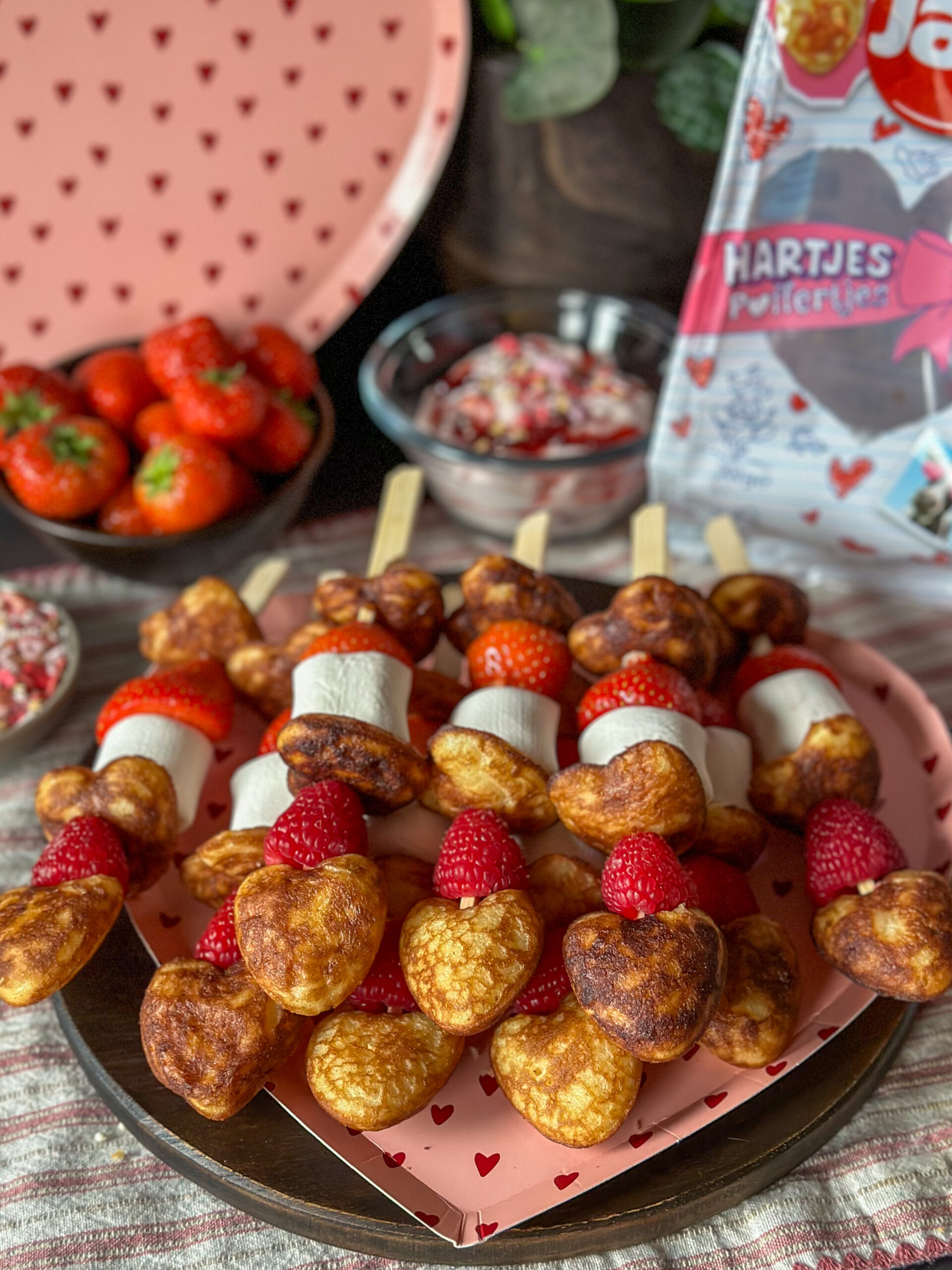 poffertjes spiesjes voor Valentijnsdag