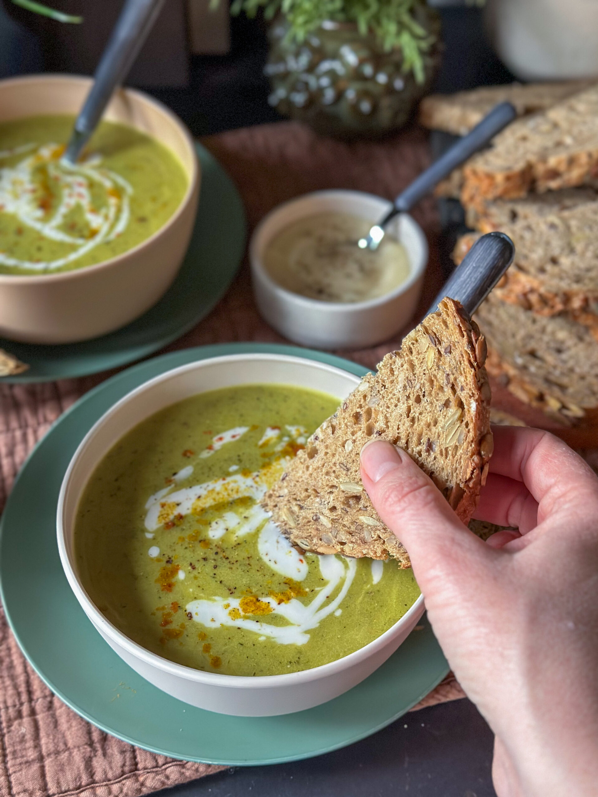 pinit courgettesoep met prei en kerrie