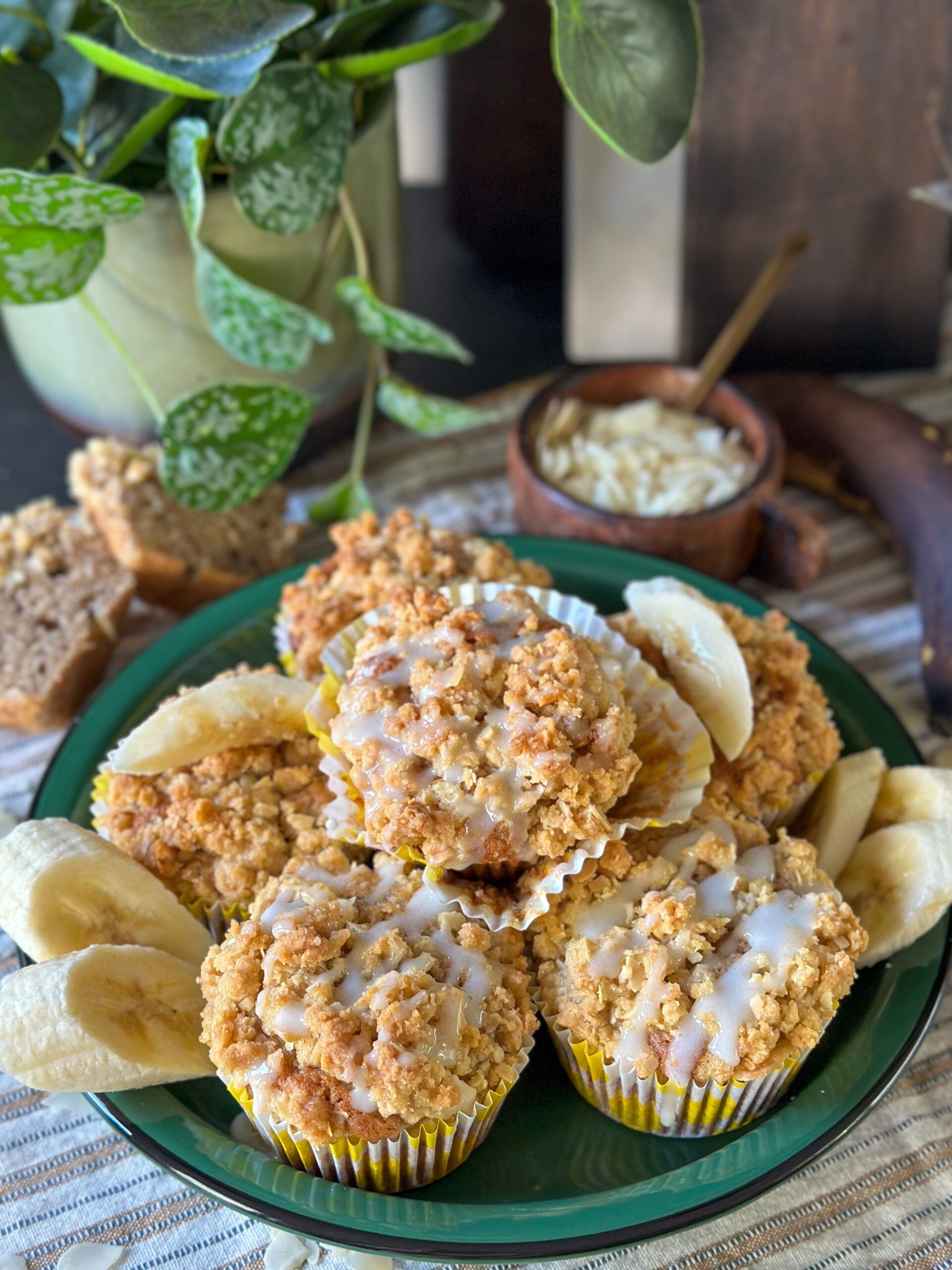 bananen muffins met kaneel en crumble