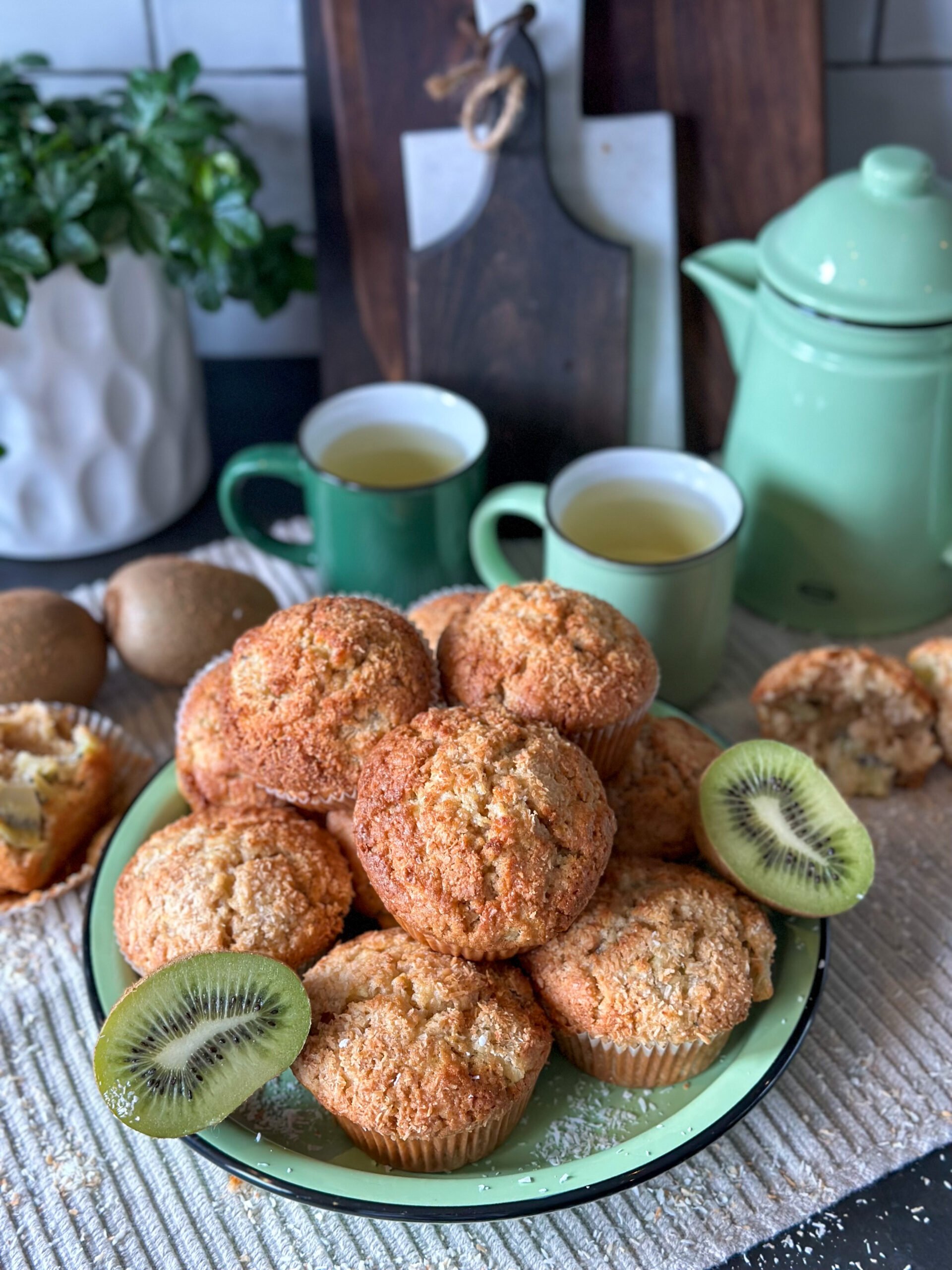 volkoren cupcakes met kiwi en appel