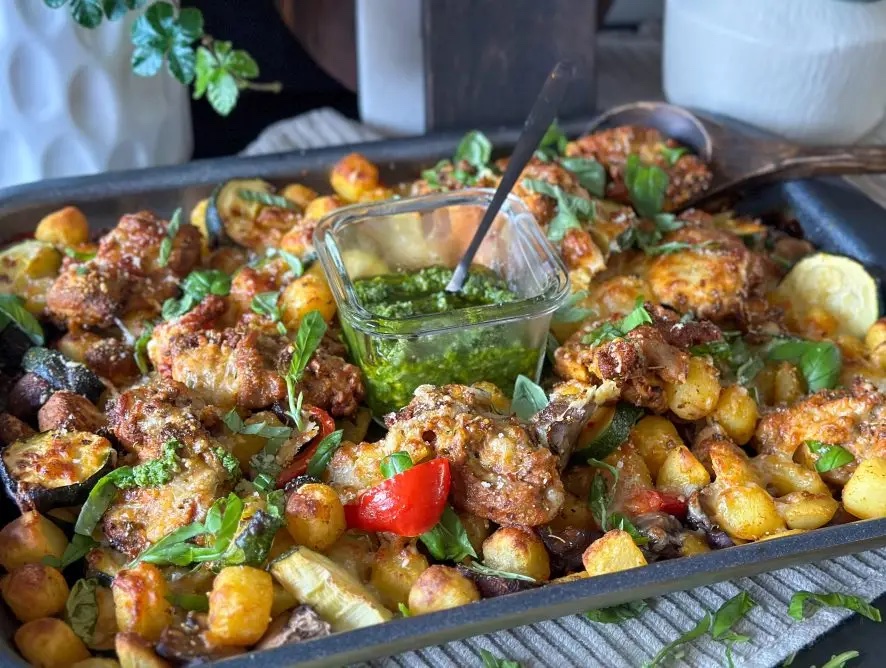 krieltjes traybake met kruidige kip