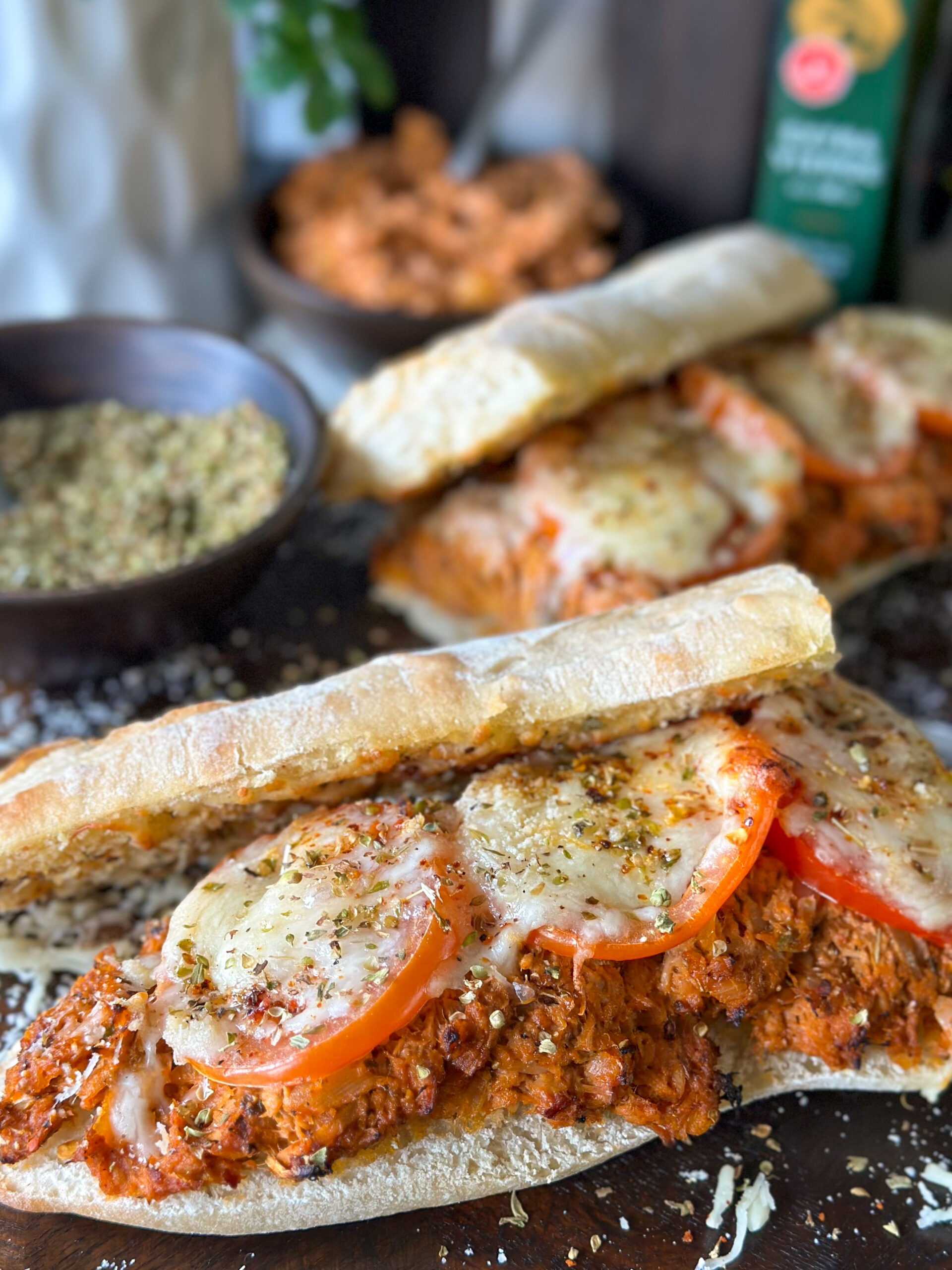 Italiaanse tuna melt stokbrood 