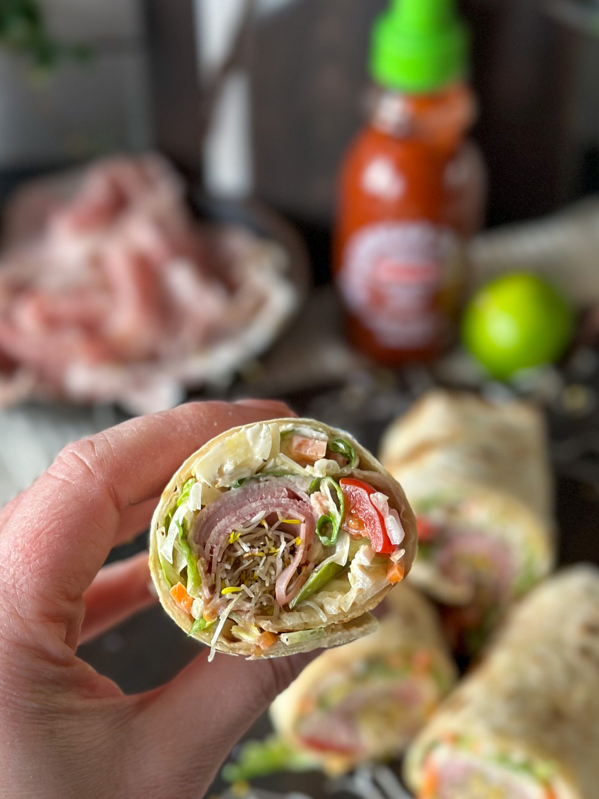wraps met ham en pittige sla 