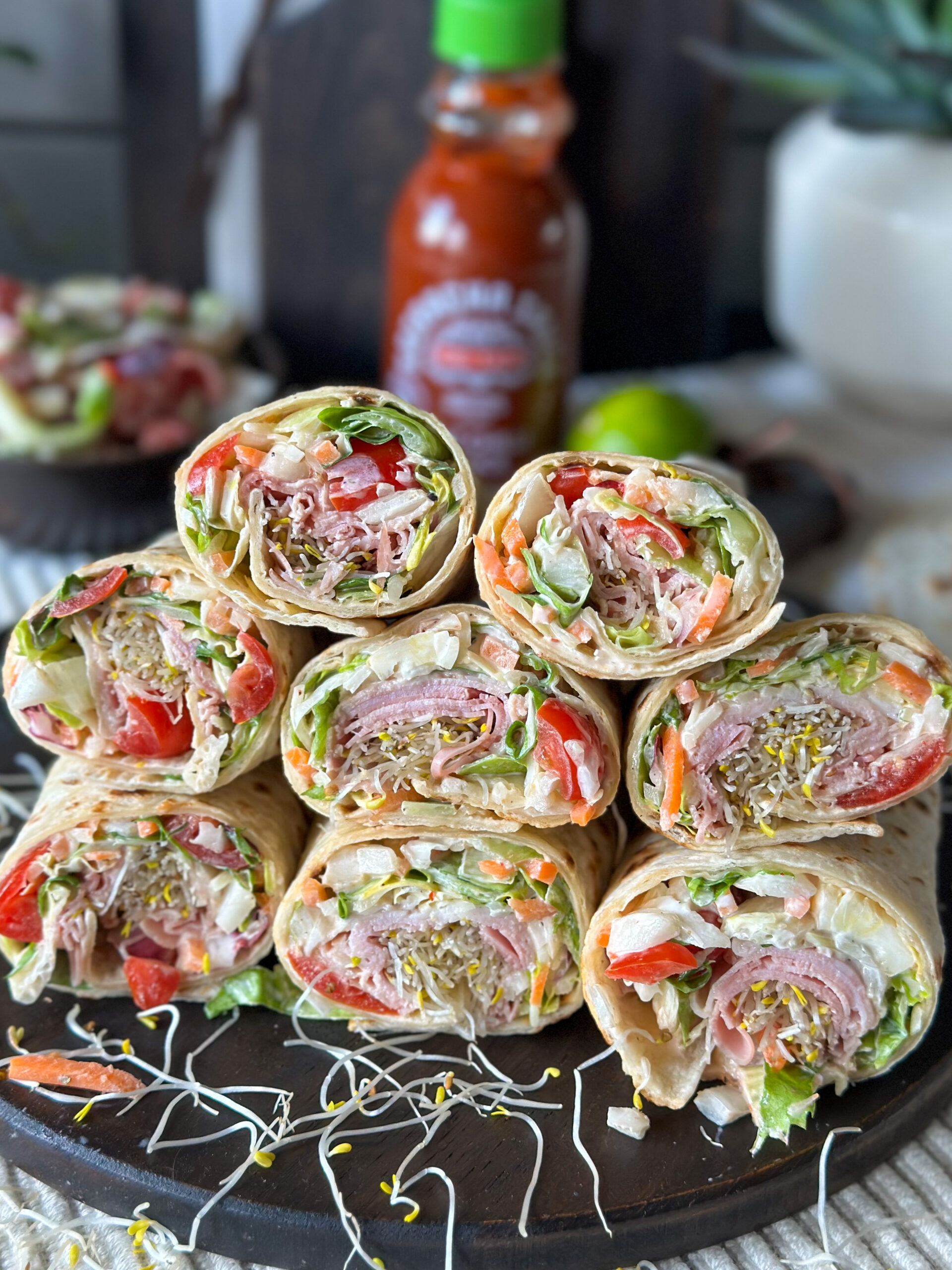 wraps met ham en pittige sla