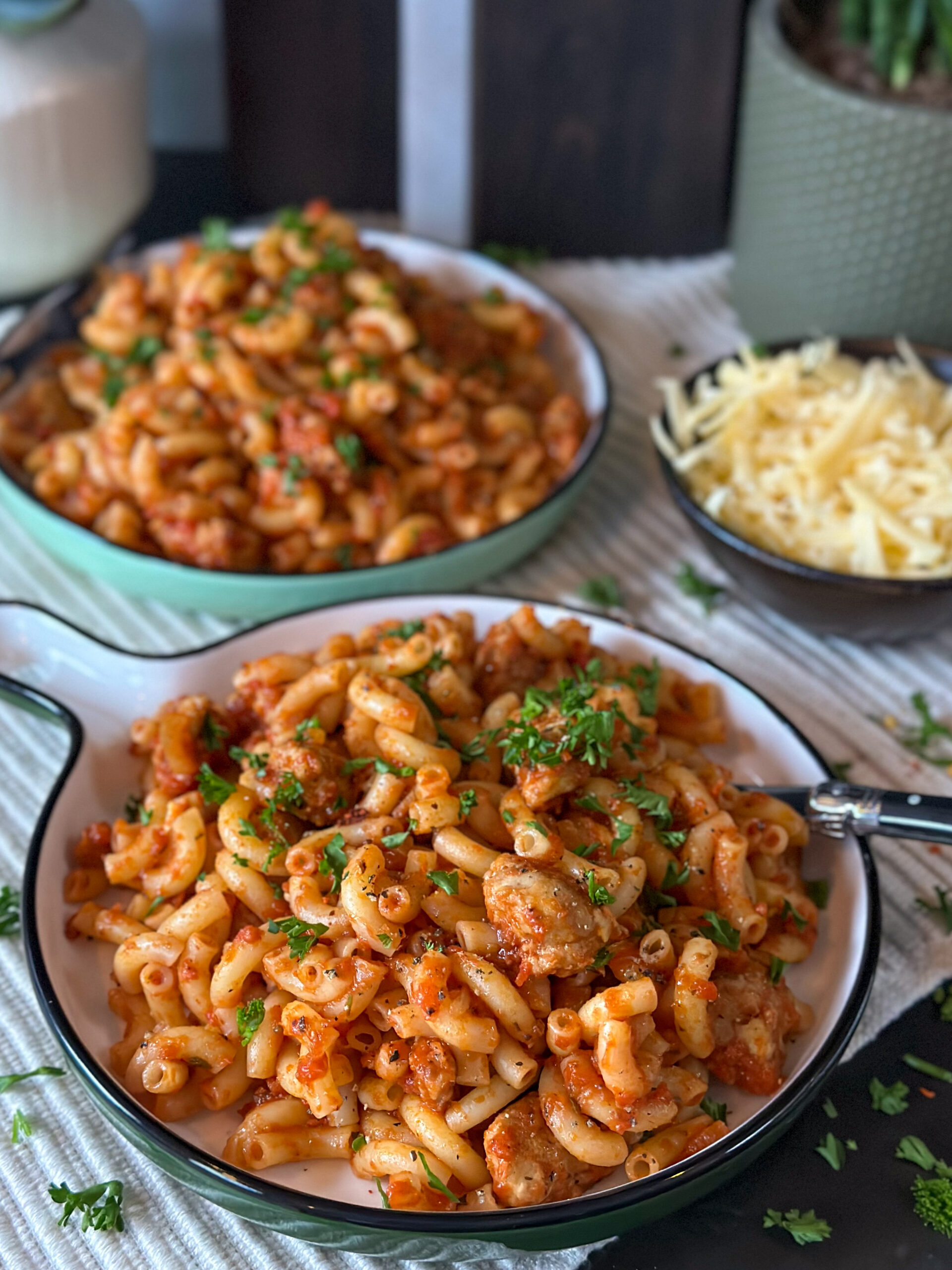 macaroni met verse worst