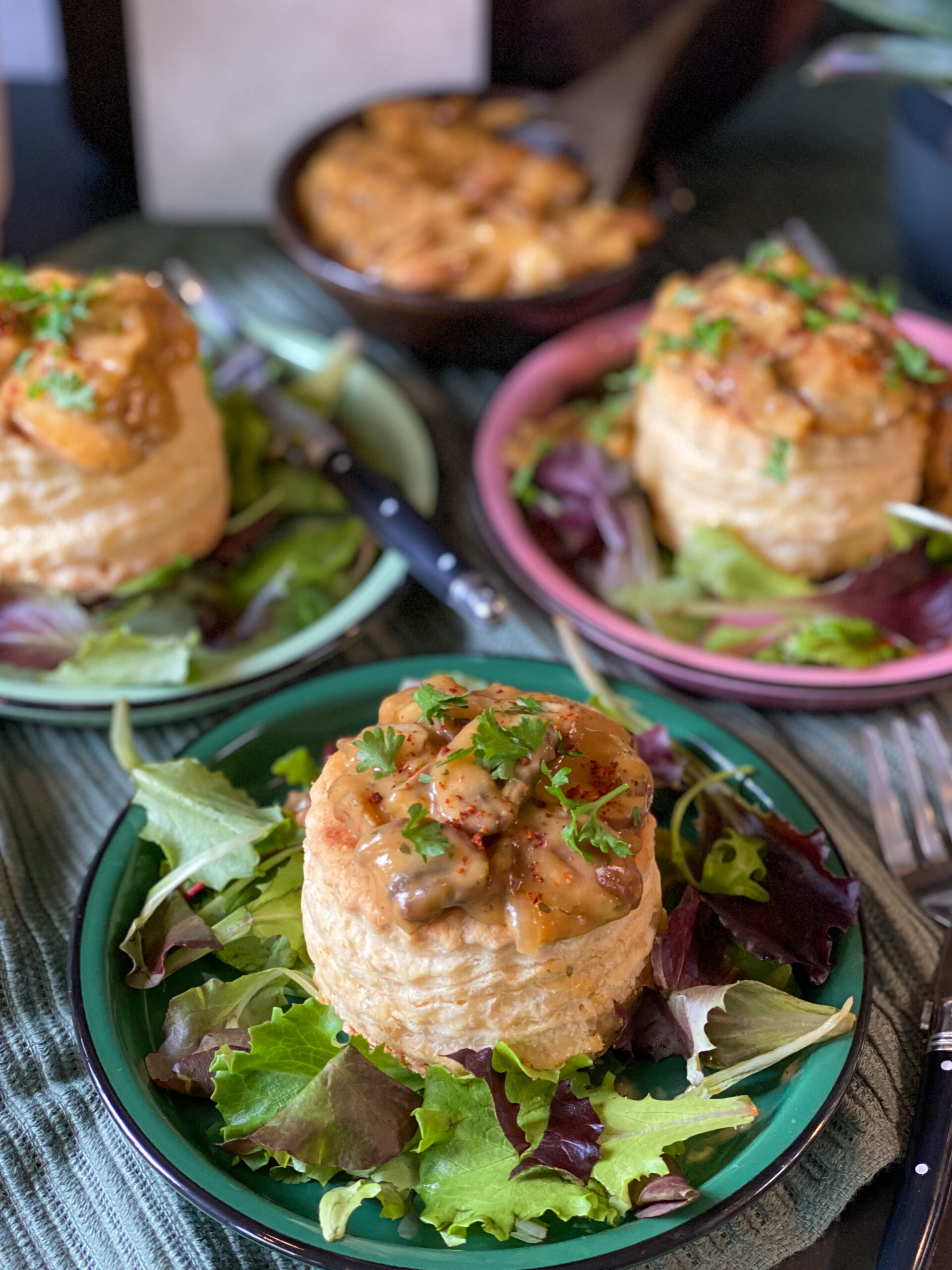pasteitjes met vegan champignon ragout