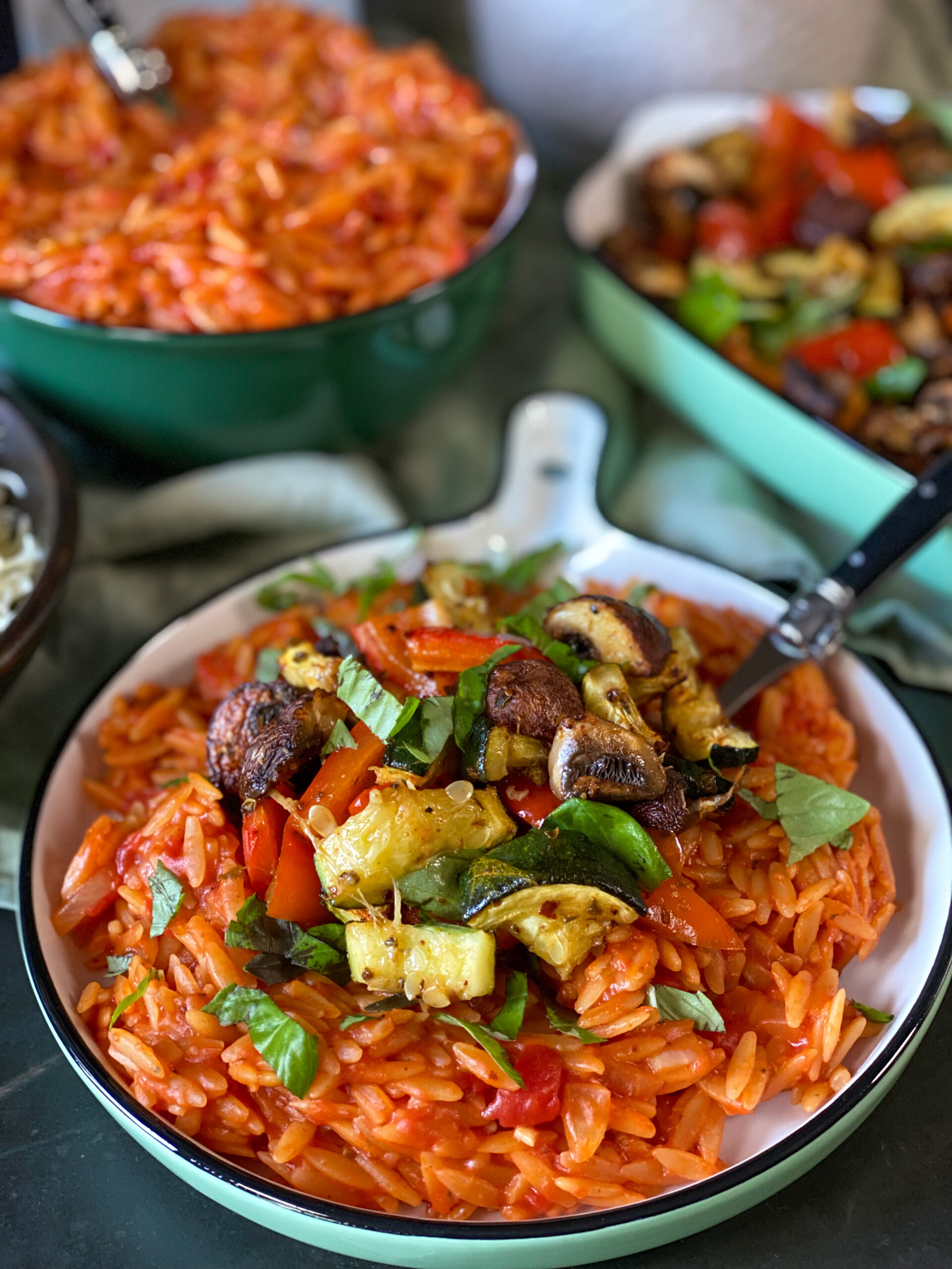 gegrilde groenten met orzo