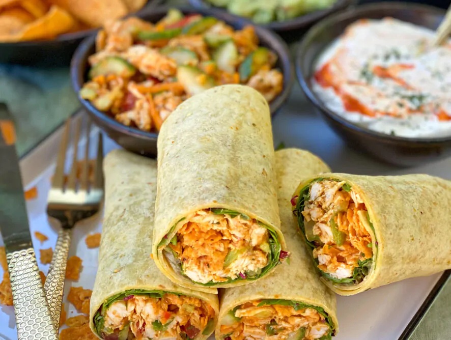 weekmenu 2 pulled chicken wraps