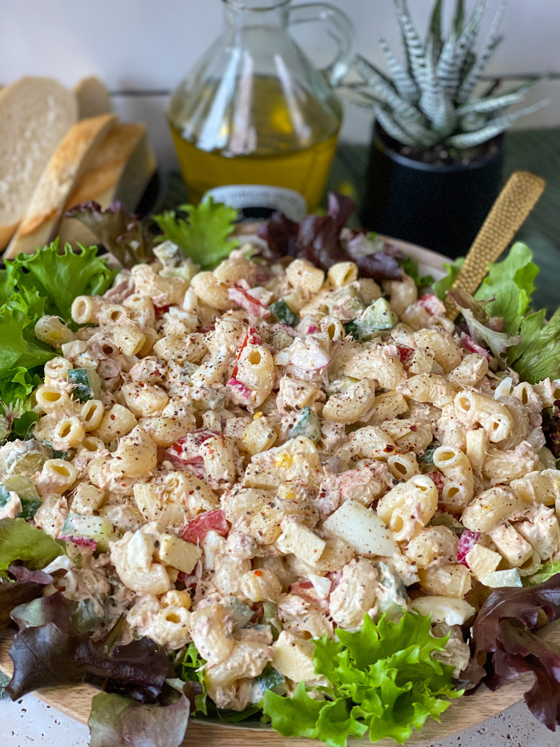 pasta salade met tonijn en ei 