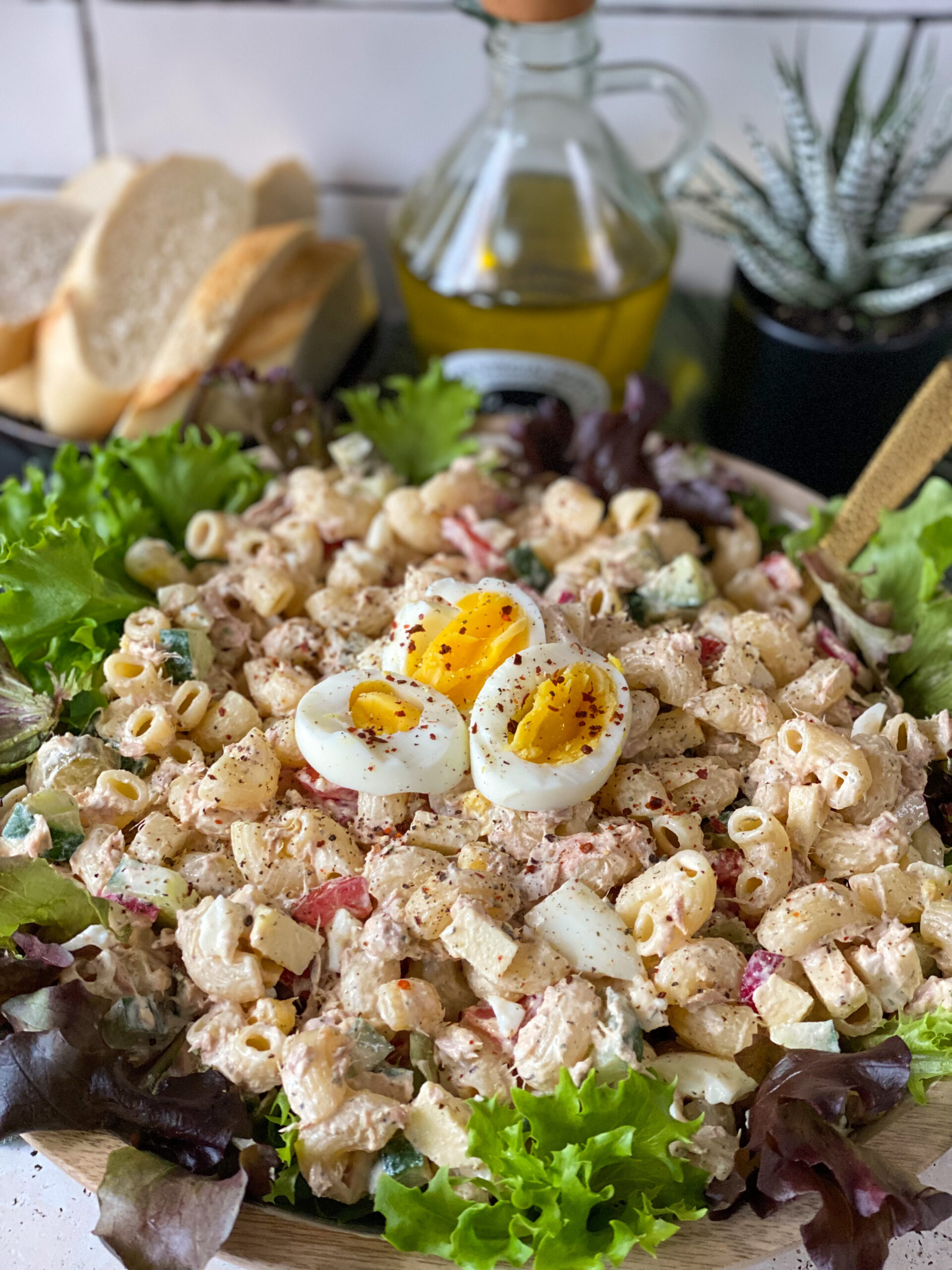 pastasalade met tonijn en ei 