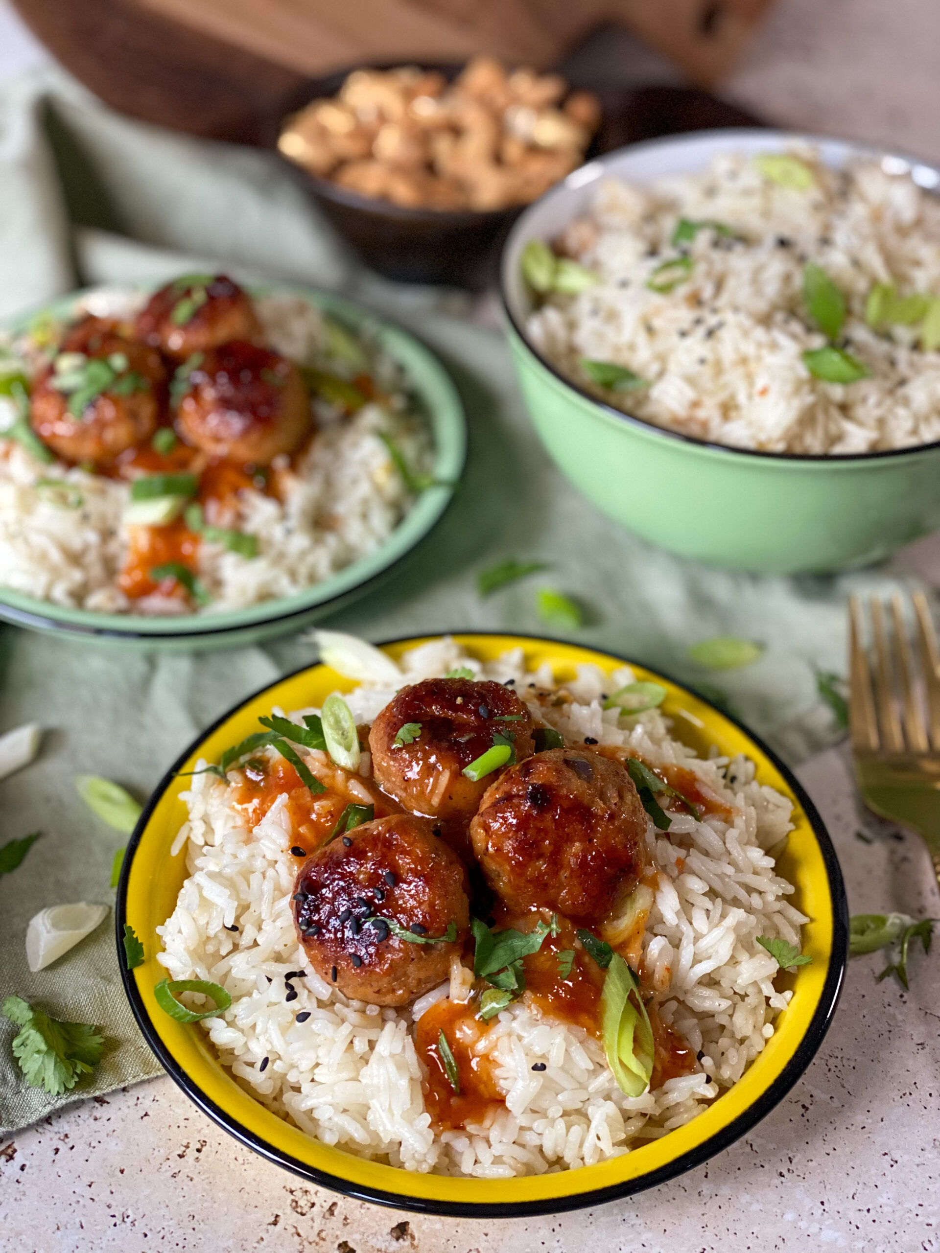 kipgehaktballetjes in pittige sinaasappelsaus 