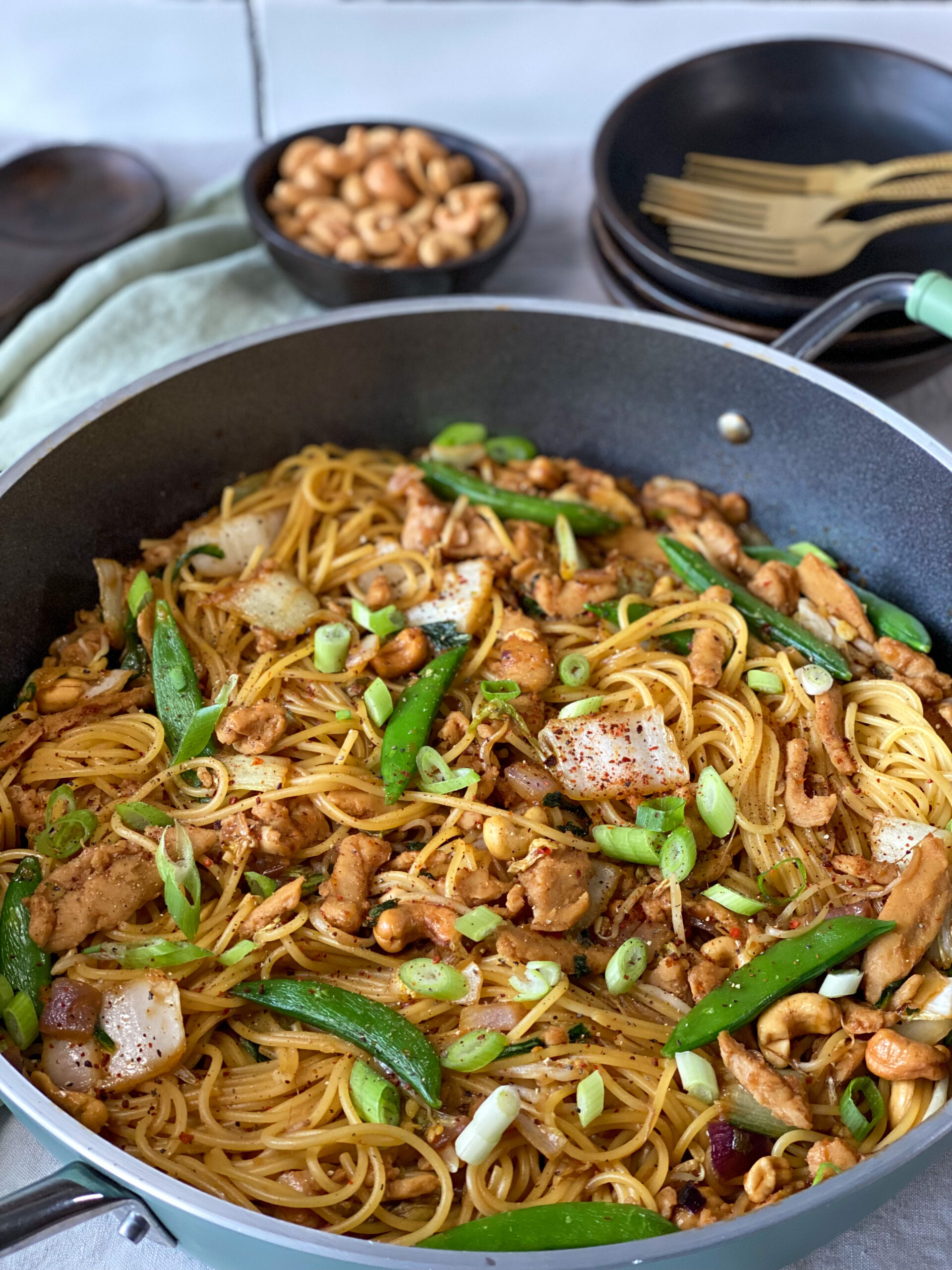 noedels met pittige oestersaus
