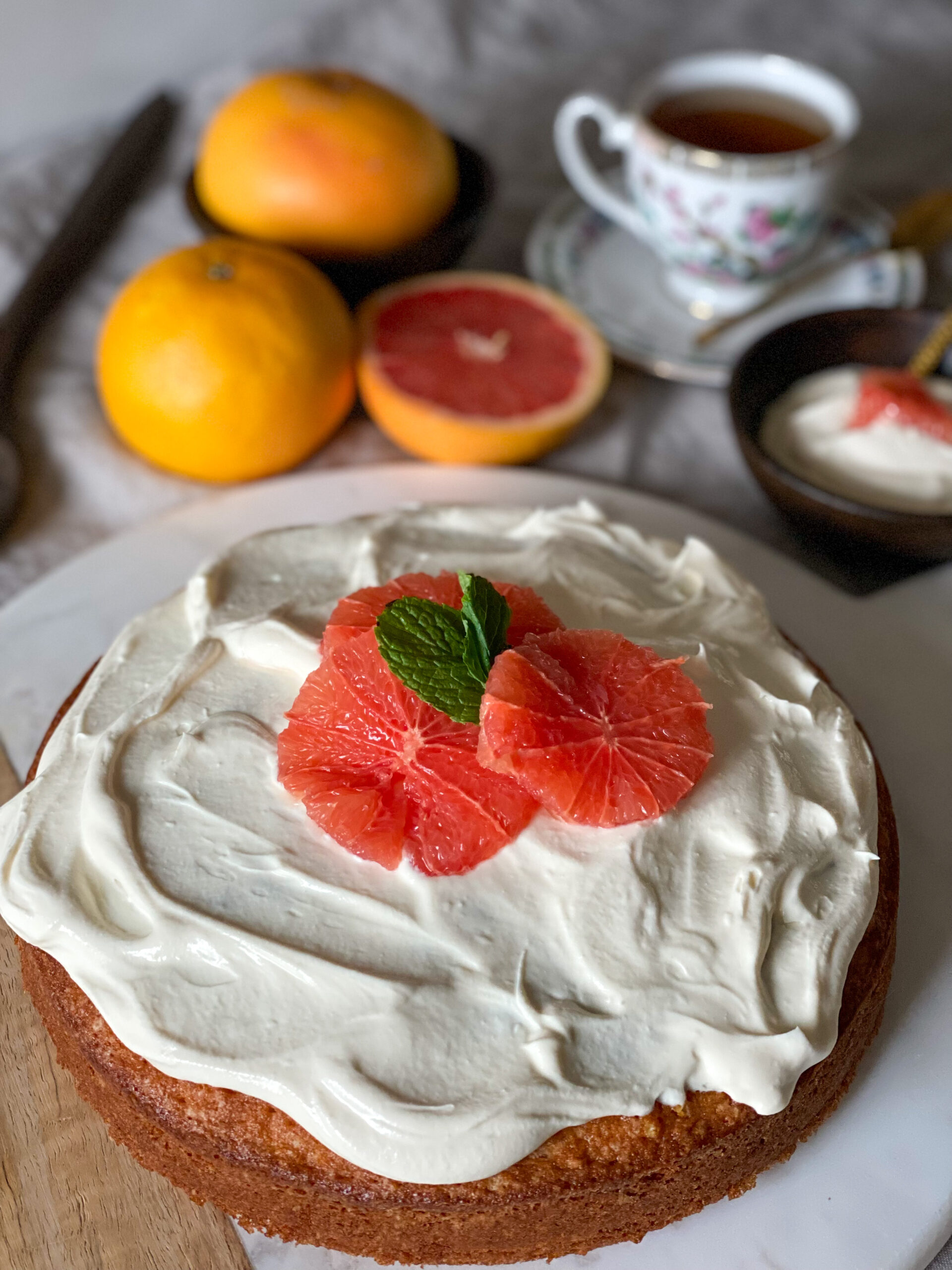 cake met grapefruit