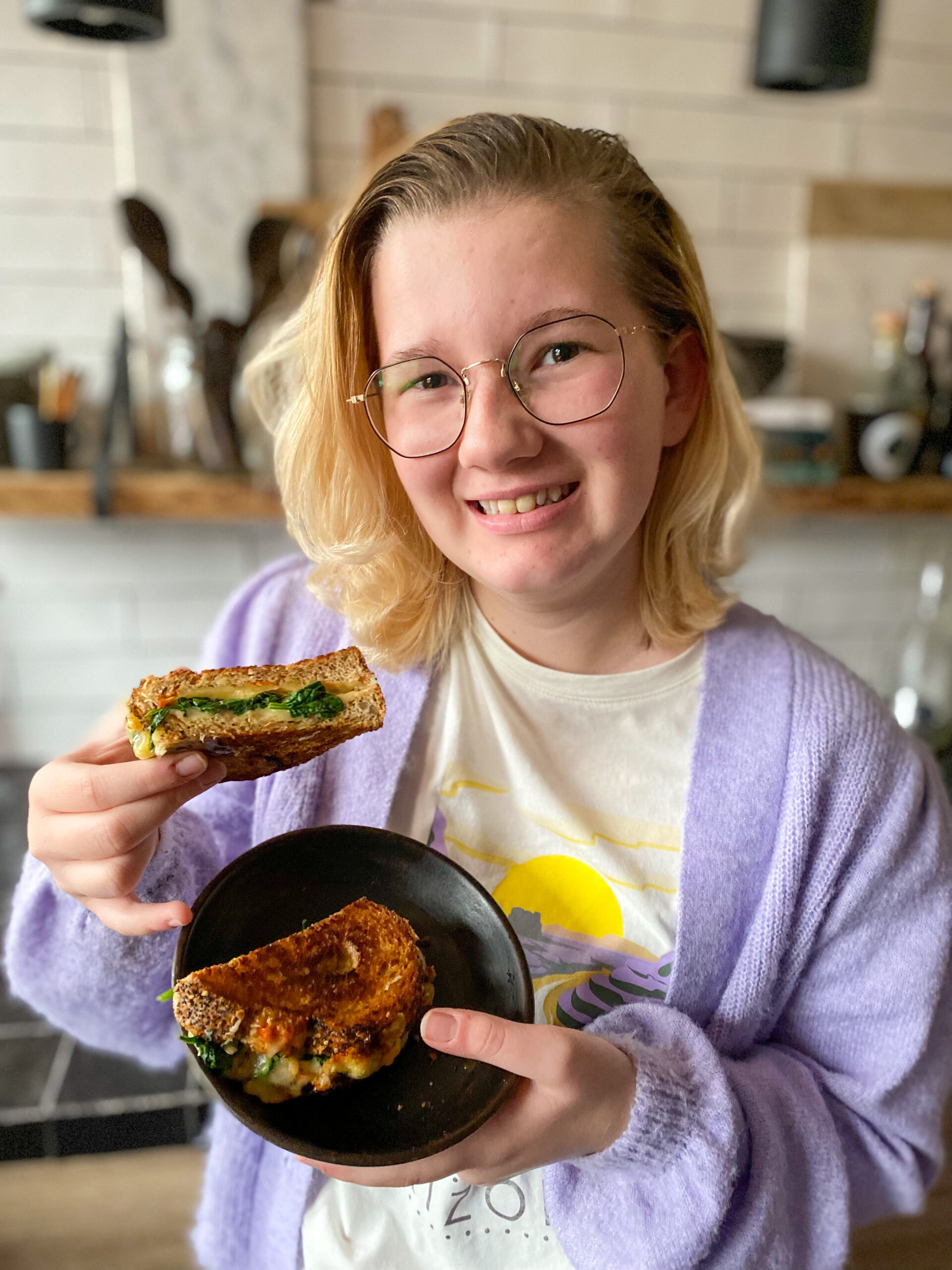 tosti met spinazie