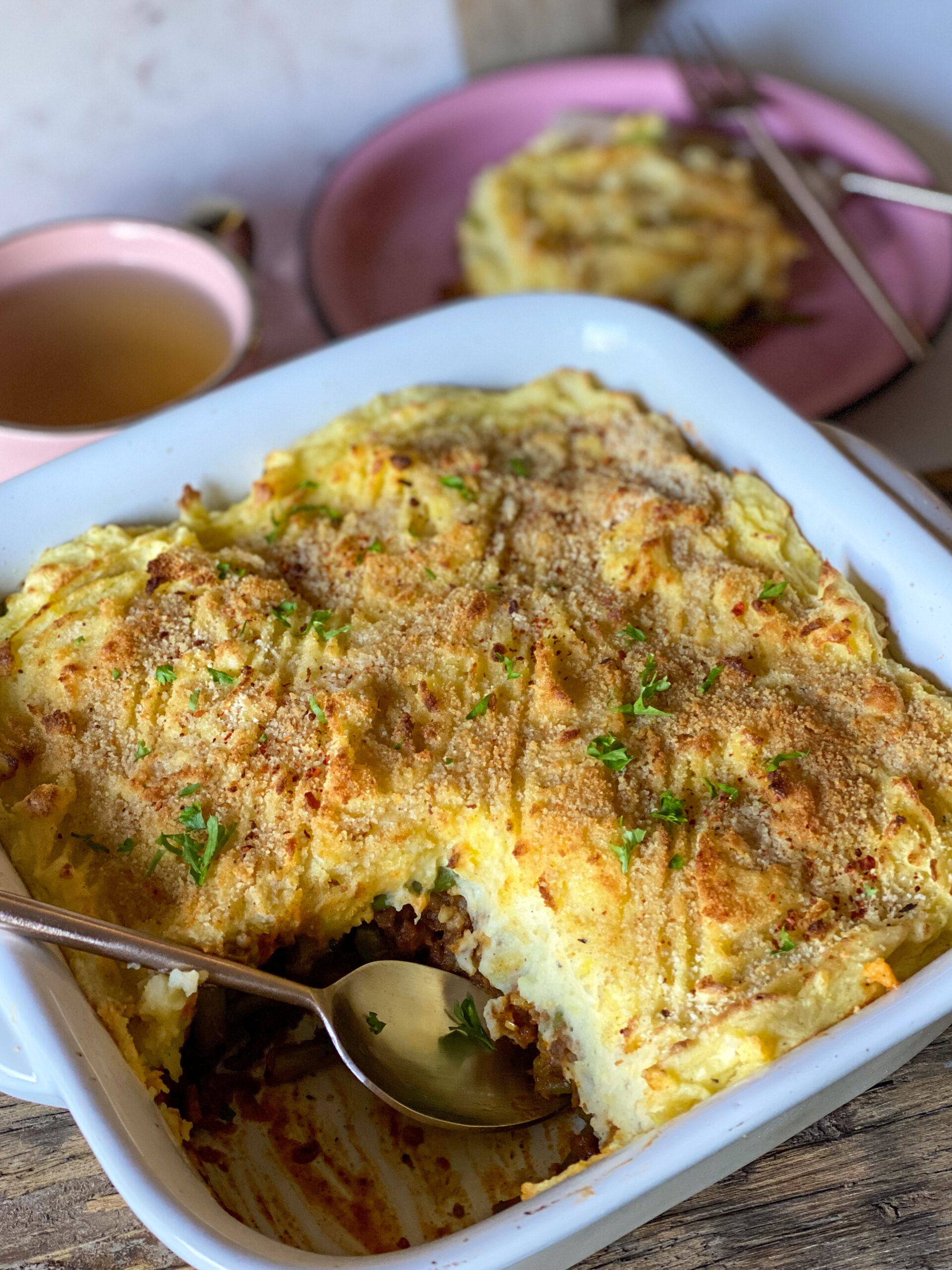 sperziebonen ovenschotel met gehakt en puree 