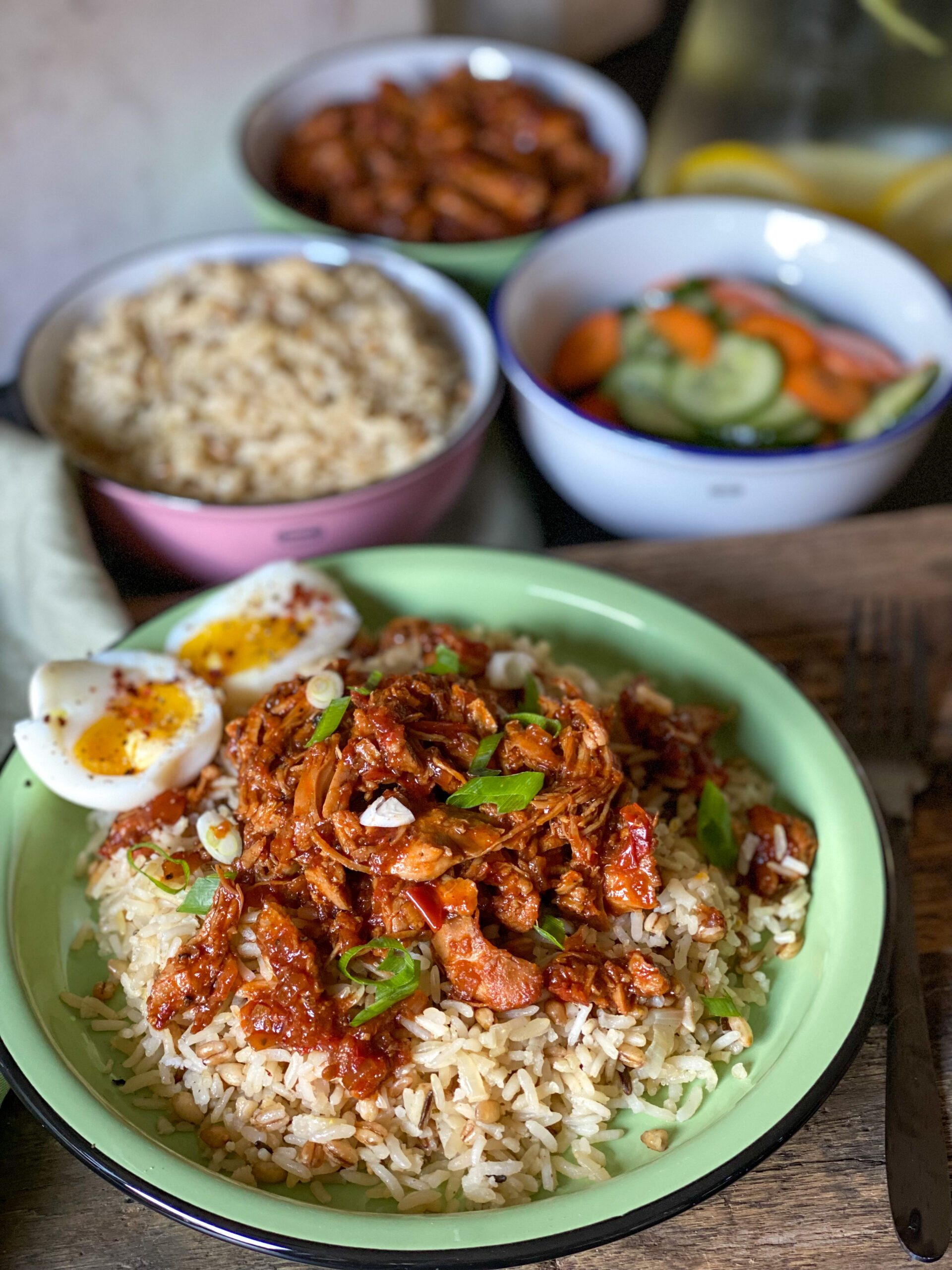 pulled chicken in ketjapsaus