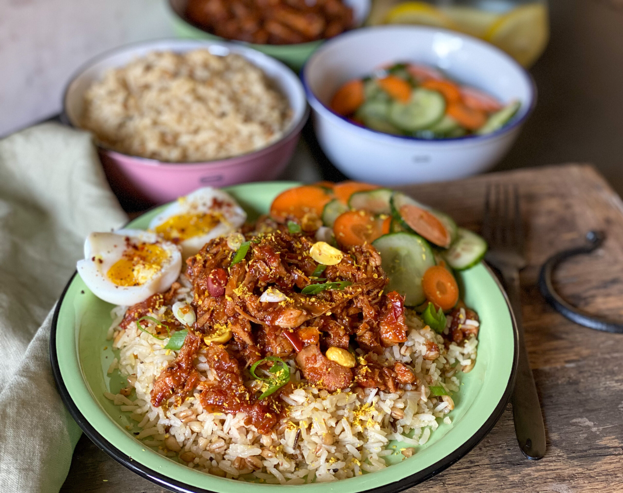pulled chicken ofwel kip in ketjap saus