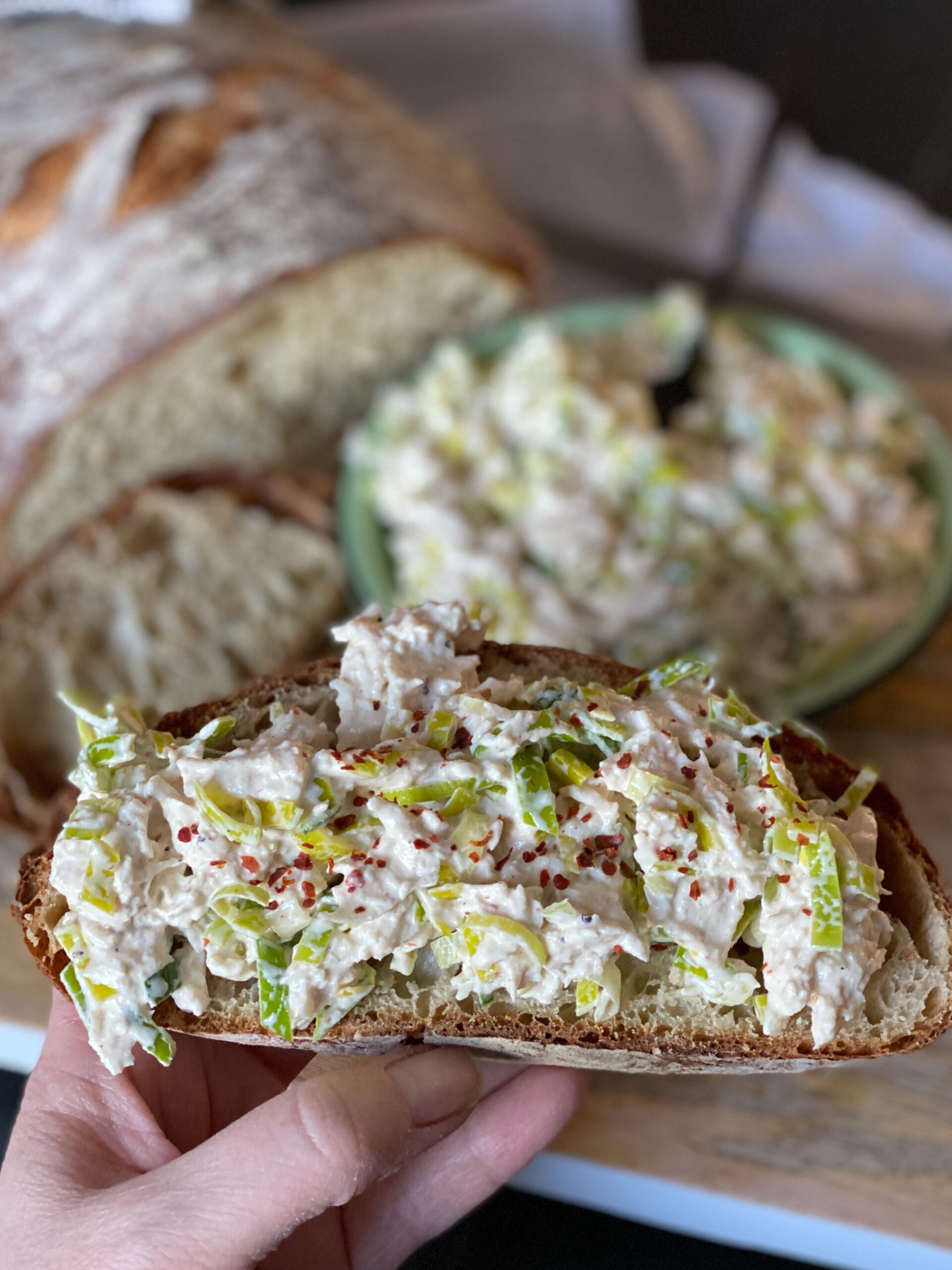 zelfgemaakte kip prei salade 