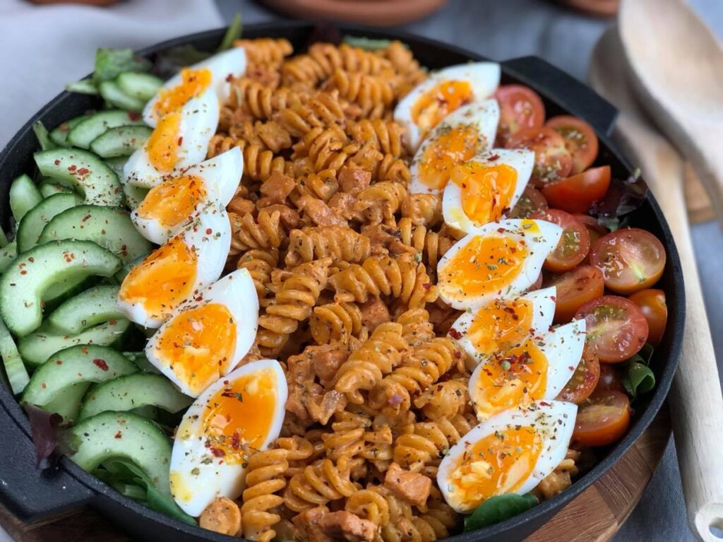 pastasalade met romige spekjes