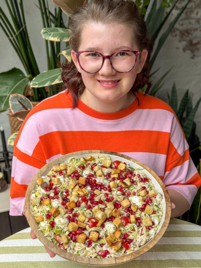 Beaudine met orzo makreel salade