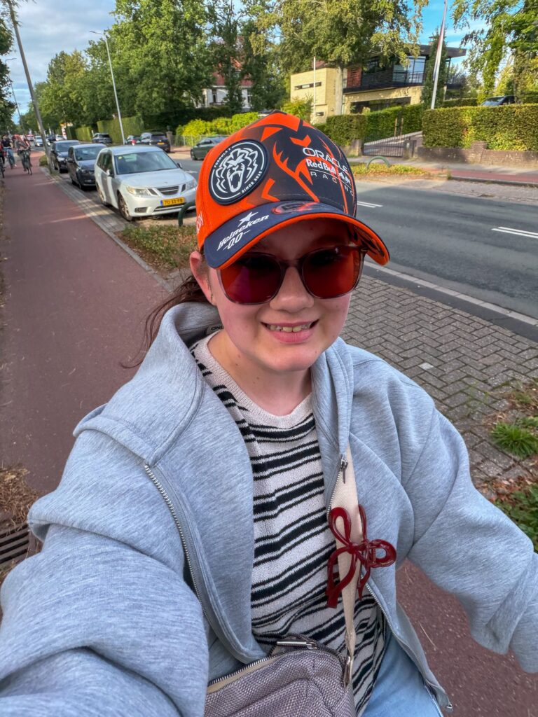 Beaudine op de fiets