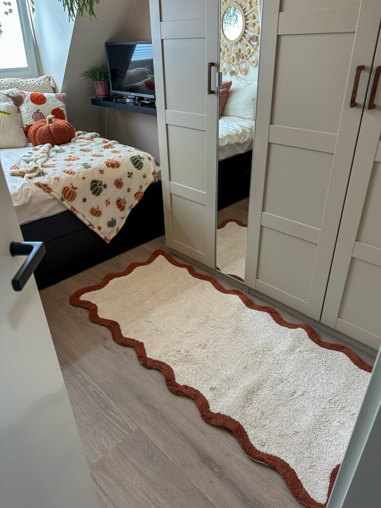 nieuw vloerkleed in de slaapkamer